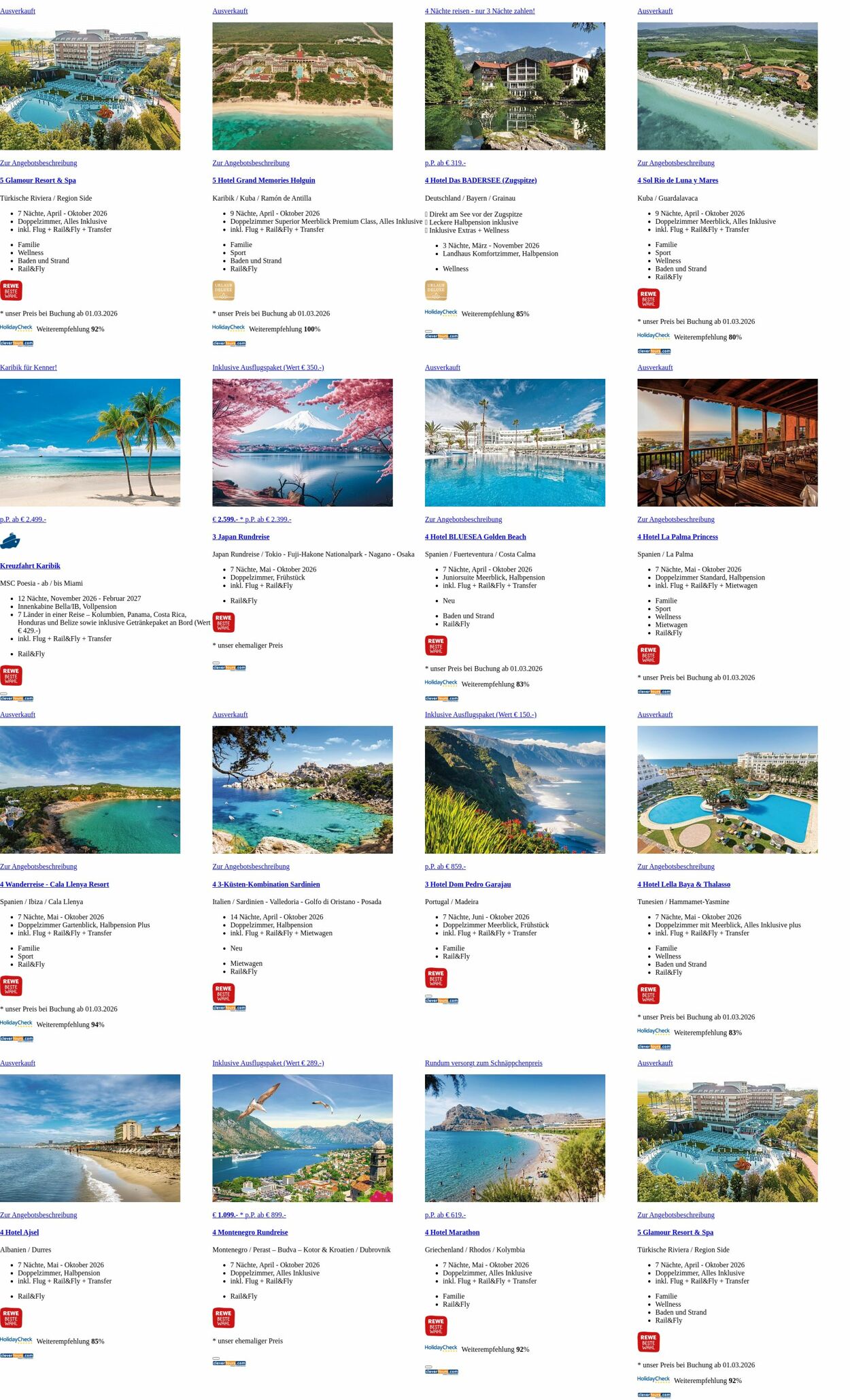 Prospekt Rewe - Angebote Prospekt Februar 2026 | REWE Reisen 2 Mär, 2026 - 11 Mär, 2026