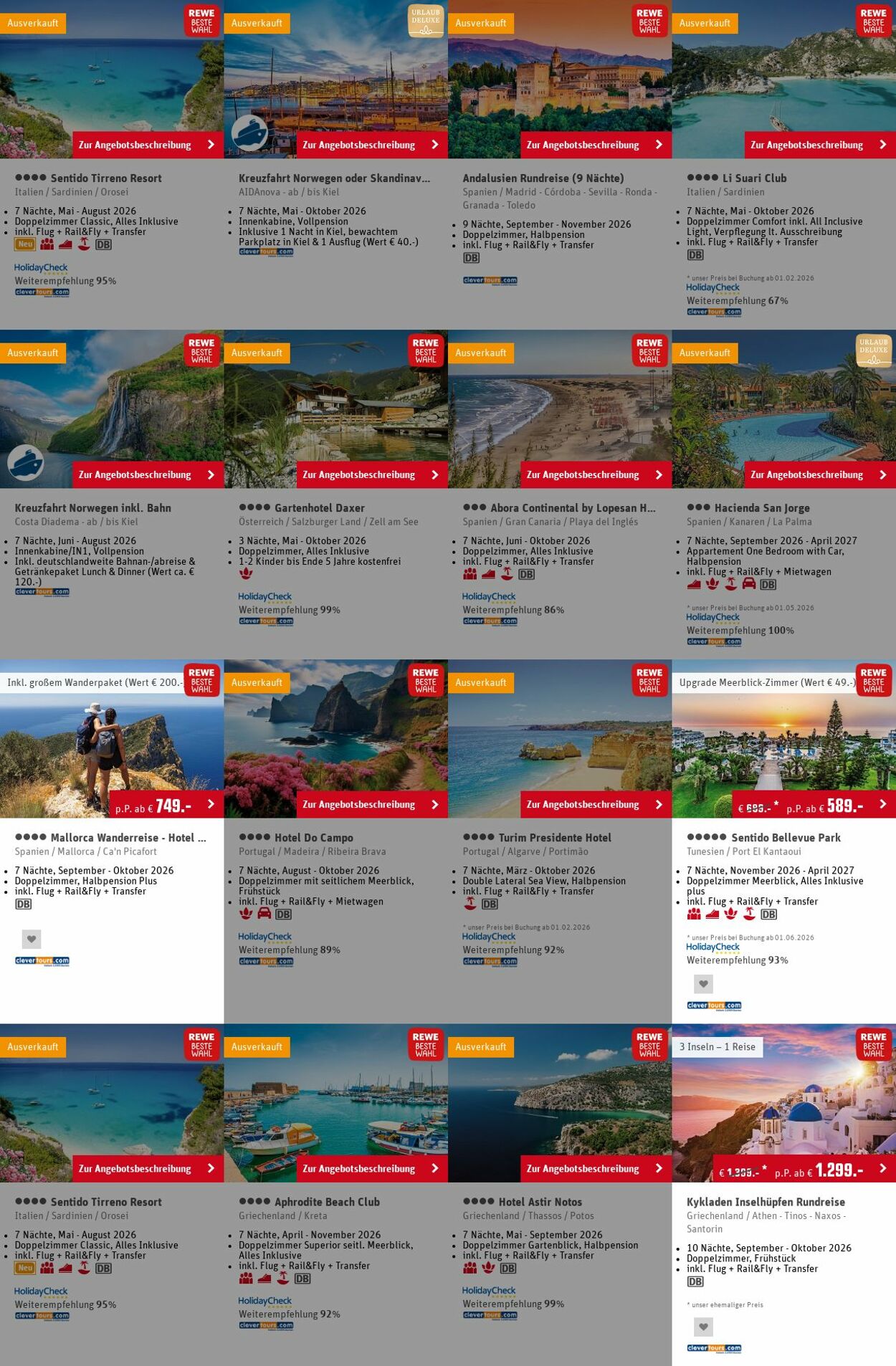 Prospekt Rewe - Angebote Prospekt Januar 2026 | REWE Reisen 4 Mai, 2026 - 13 Mai, 2026