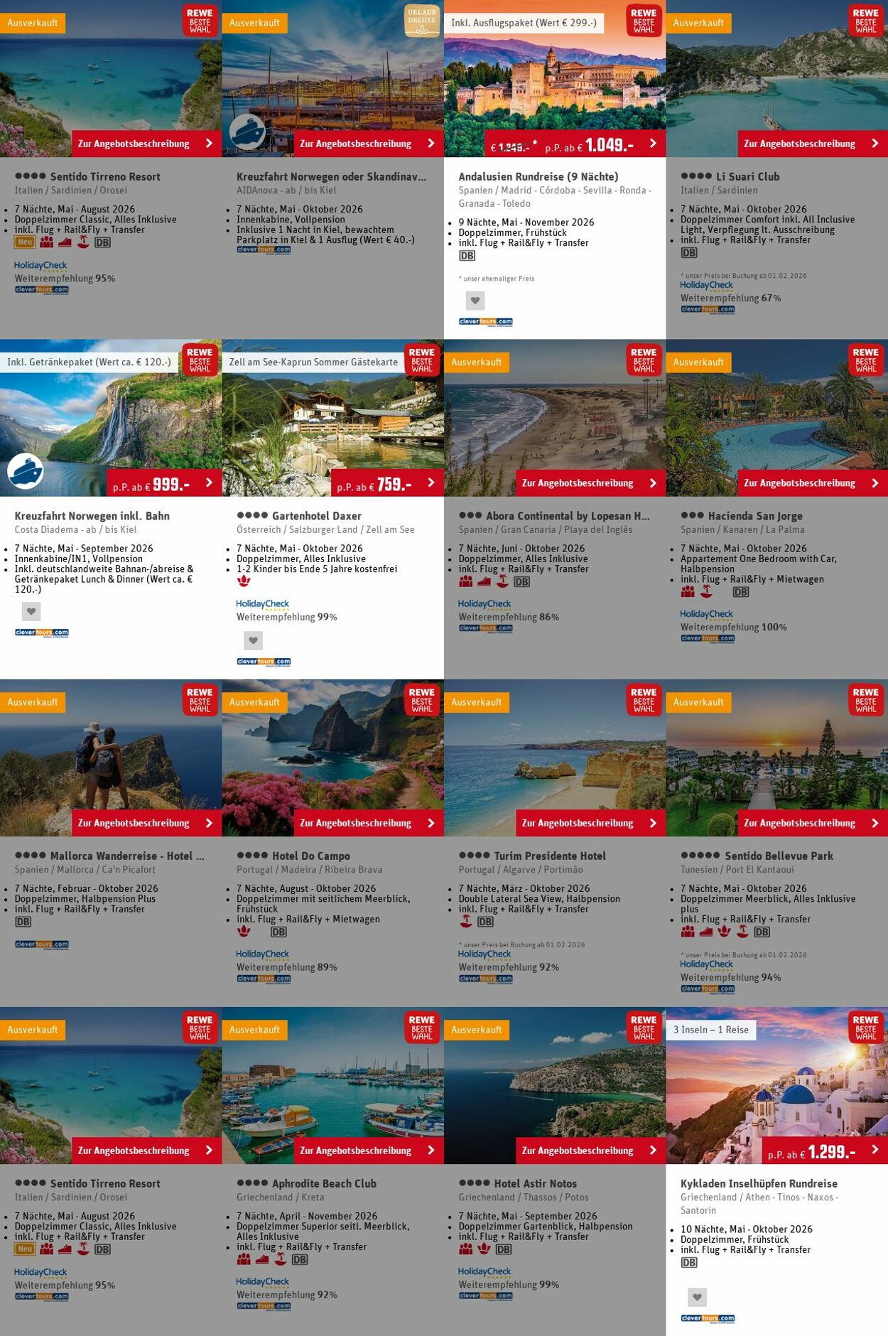 Prospekt Rewe - Angebote Prospekt Januar 2026 | REWE Reisen 23 Feb, 2026 - 4 Mär, 2026