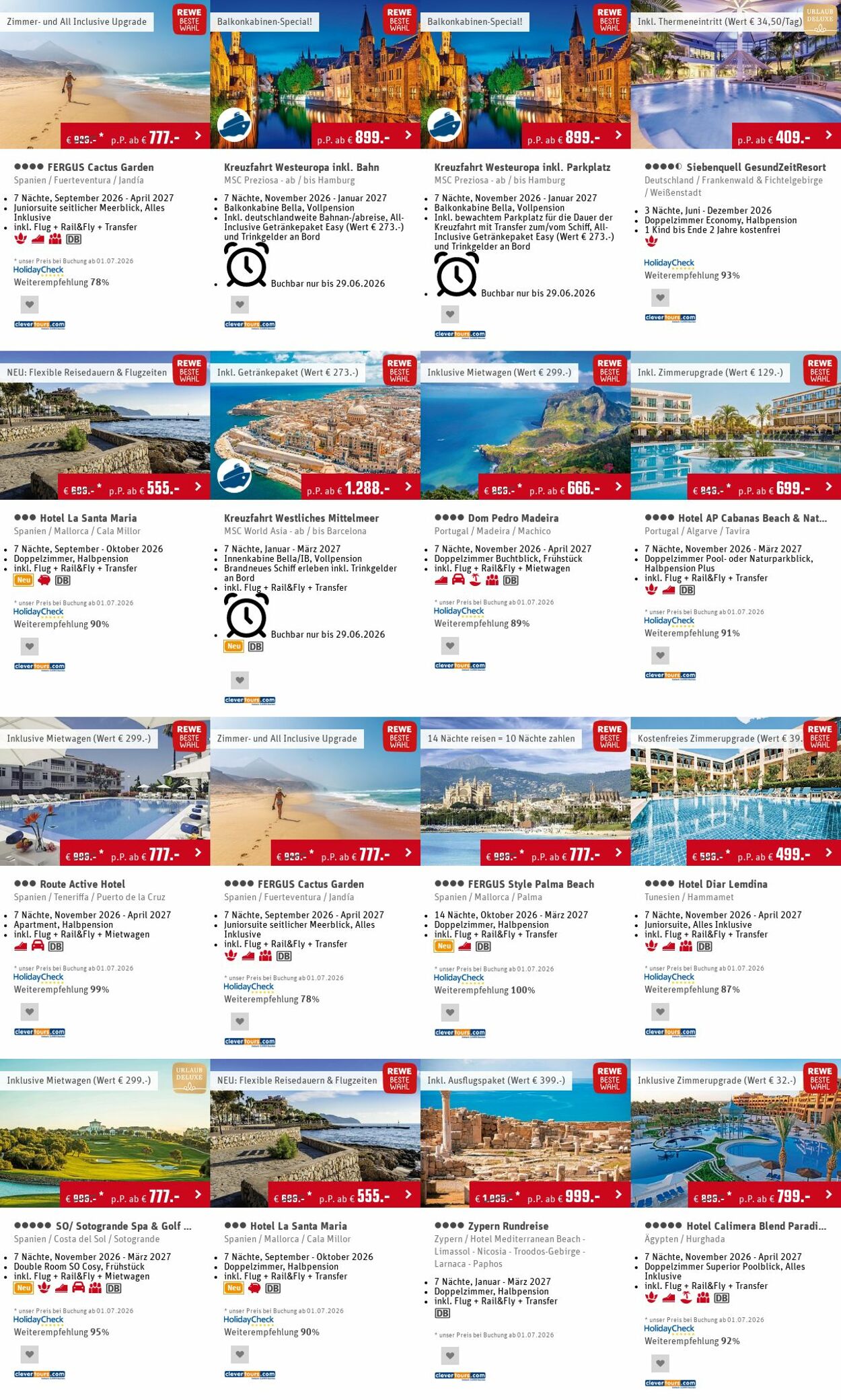 Prospekt Rewe - Angebote Prospekt Juni 2026 | REWE Reisen 8 Jun, 2026 - 17 Jun, 2026