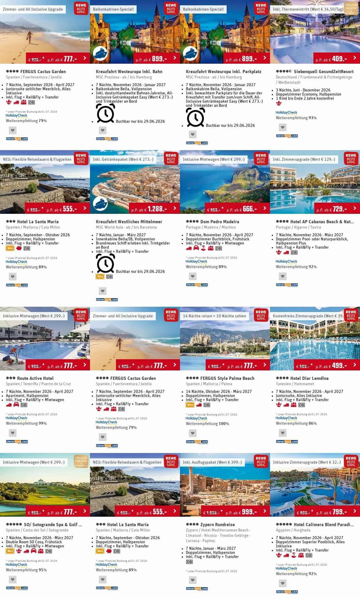 Prospekt Rewe - Angebote Prospekt Juni 2026 | REWE Reisen 15 Jun, 2026 - 24 Jun, 2026