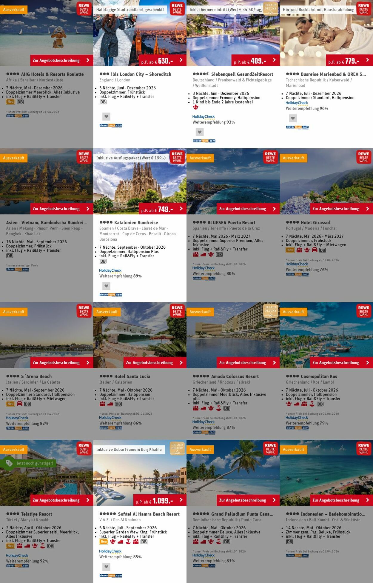 Prospekt Rewe - Angebote Prospekt März 2026 | REWE Reisen 8 Jun, 2026 - 17 Jun, 2026