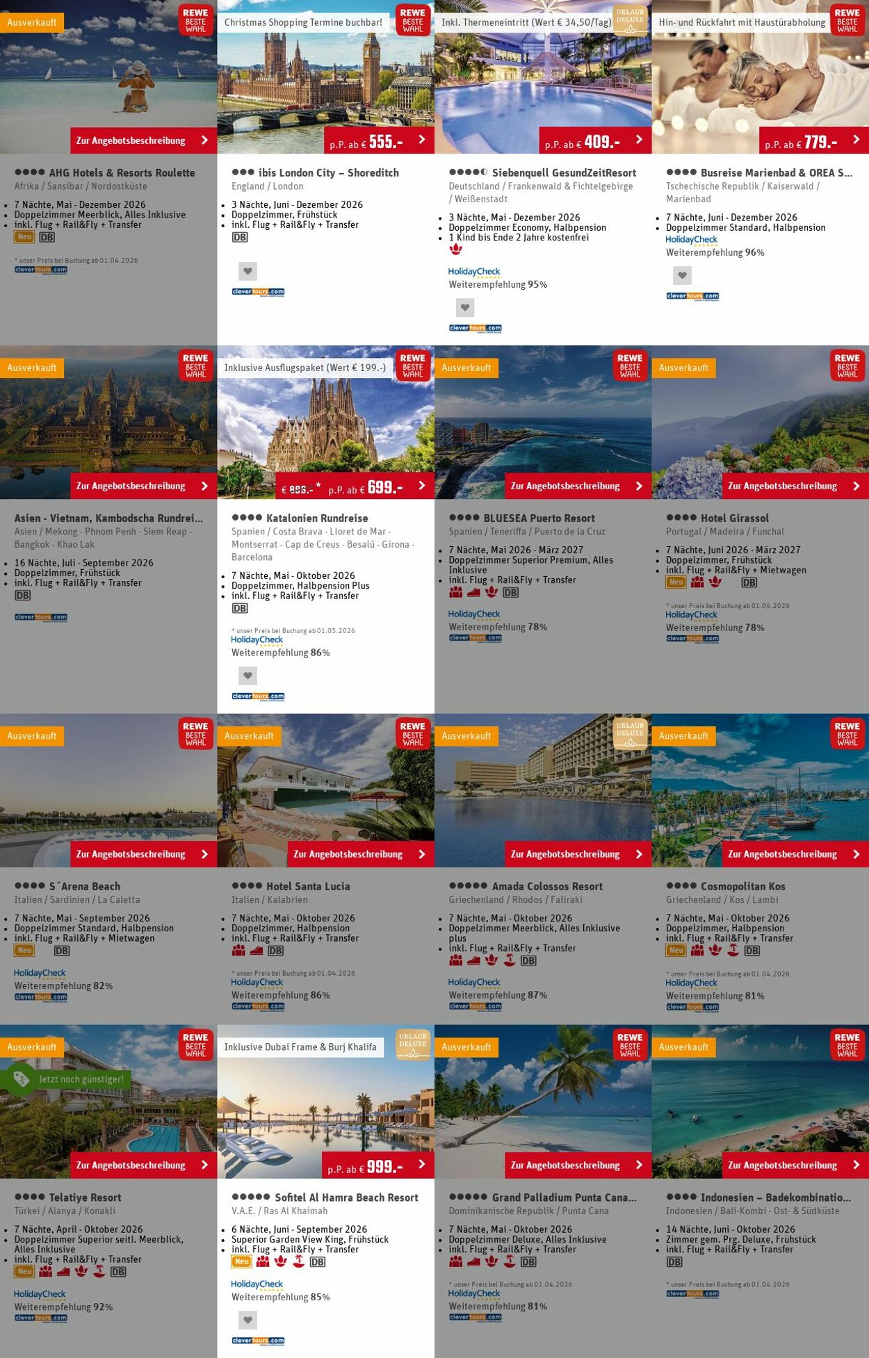 Prospekt Rewe - Angebote Prospekt März 2026 | REWE Reisen 20 Apr, 2026 - 29 Apr, 2026