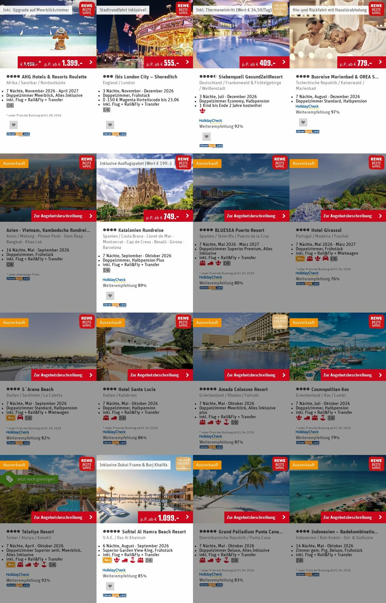 Prospekt Rewe - Angebote Prospekt März 2026 | REWE Reisen 29 Jun, 2026 - 8 Jul, 2026