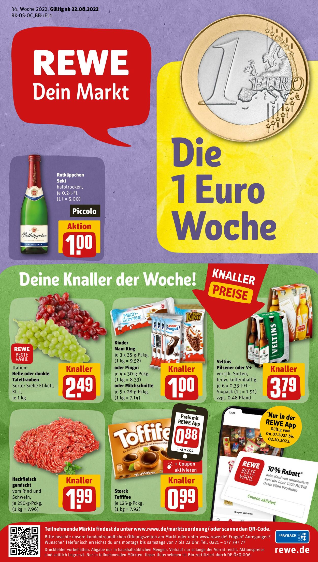 Prospekt Rewe 22.08.2022 - 27.08.2022