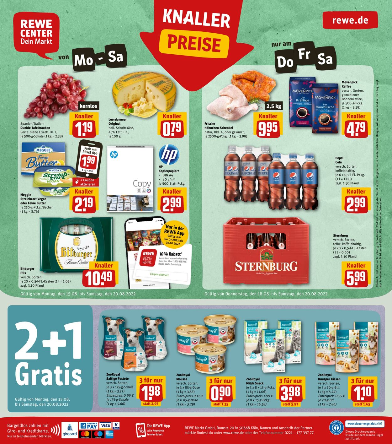 Prospekt Rewe 15.08.2022 - 20.08.2022