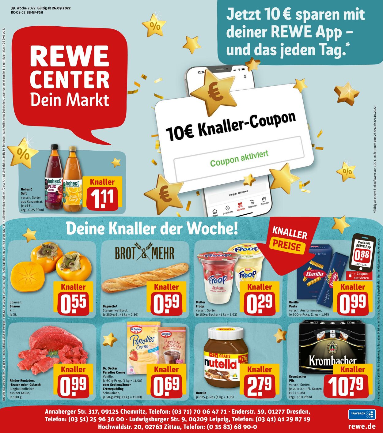 Prospekt Rewe 26.09.2022 - 01.10.2022