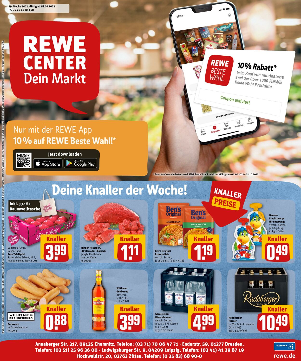 Prospekt Rewe 18.07.2022 - 23.07.2022