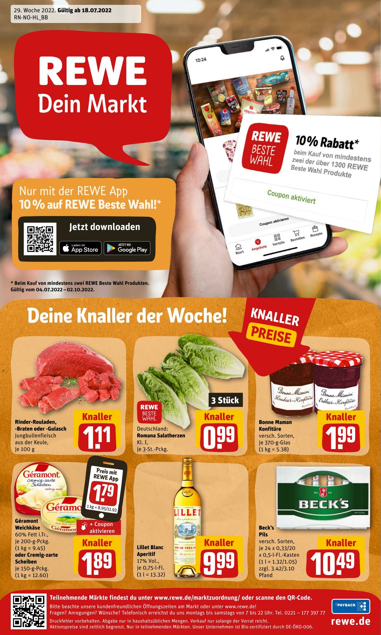 Prospekt Rewe 18.07.2022 - 23.07.2022