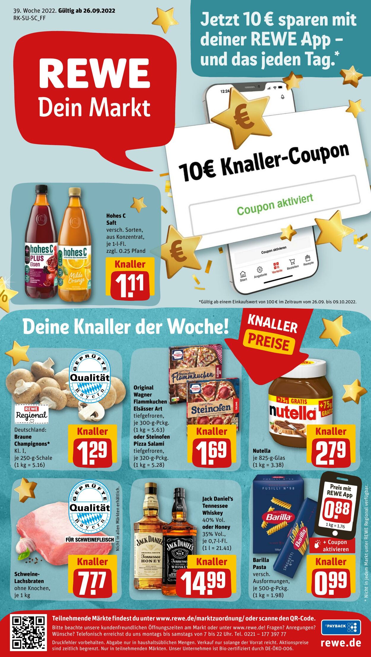 Prospekt Rewe 26.09.2022 - 01.10.2022