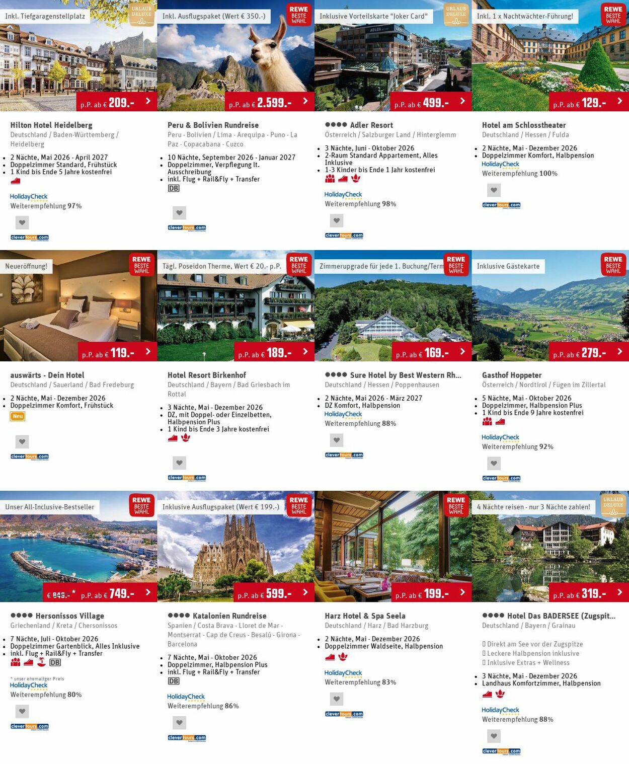 Prospekt Rewe - REWE Reise-Angebote der Woche | REWE Reisen 11 Mai, 2026 - 20 Mai, 2026