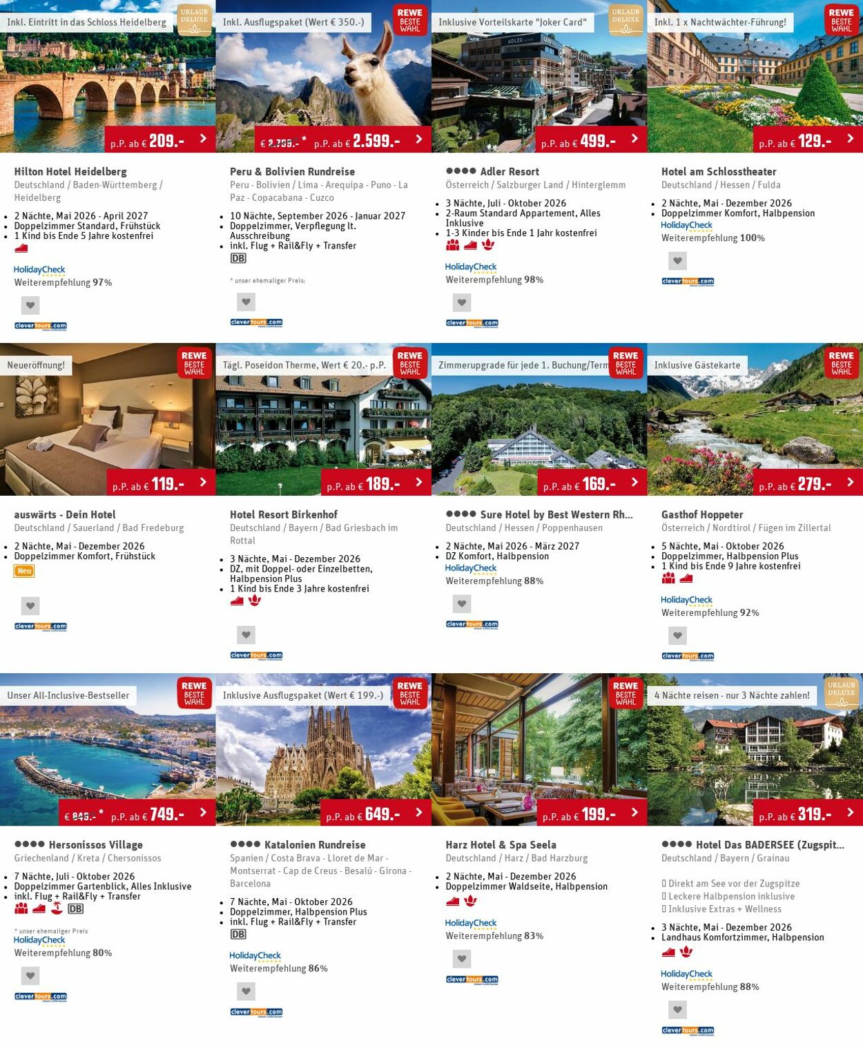 Prospekt Rewe - REWE Reise-Angebote der Woche | REWE Reisen 4 Mai, 2026 - 13 Mai, 2026