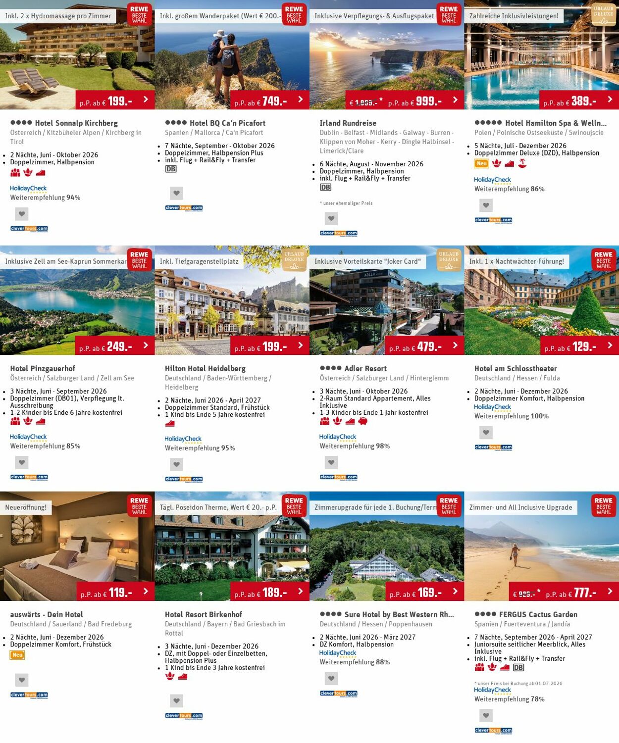 Prospekt Rewe - REWE Reise-Angebote der Woche | REWE Reisen 8 Jun, 2026 - 17 Jun, 2026