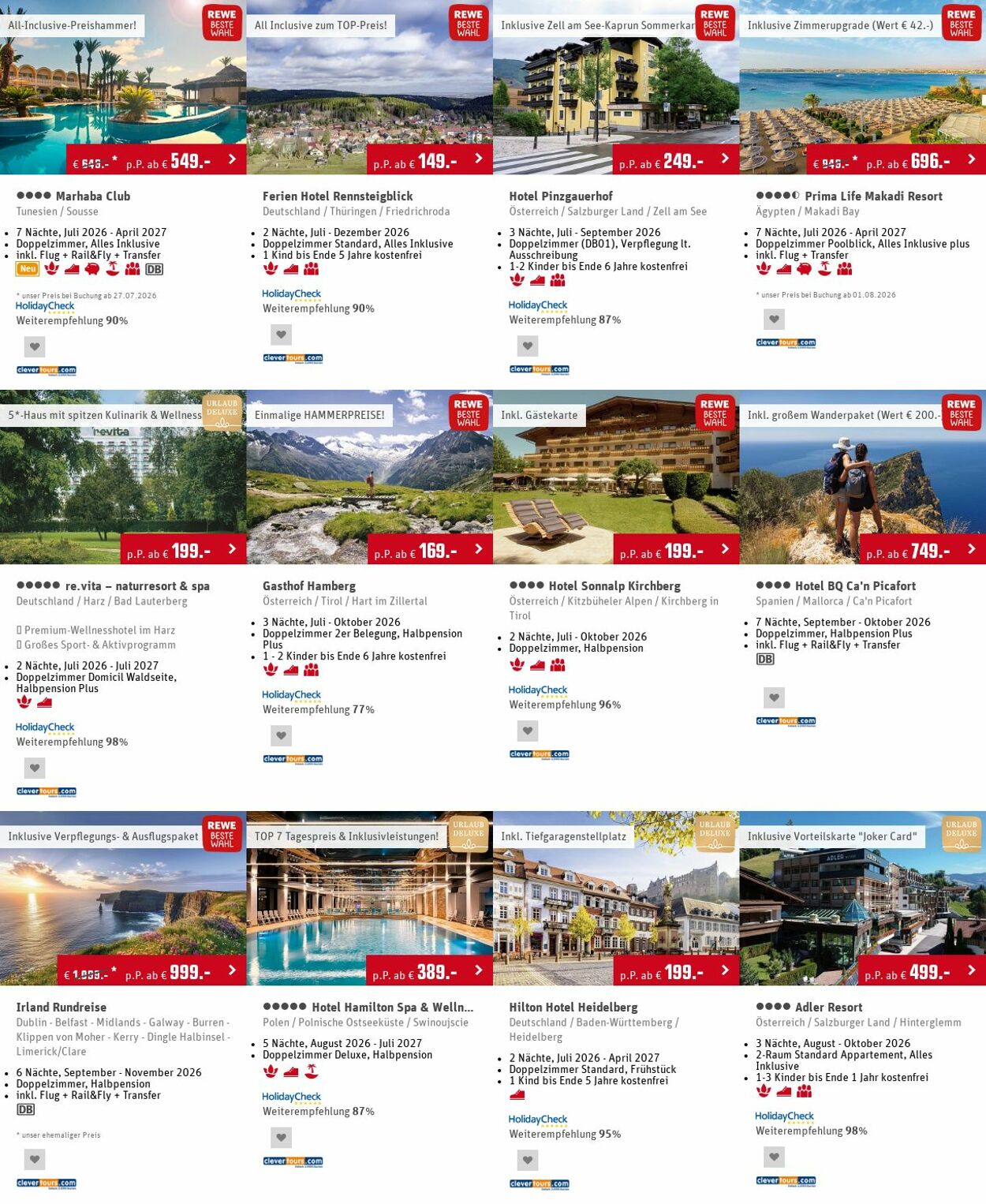 Prospekt Rewe - REWE Reise-Angebote der Woche | REWE Reisen 13 Jul, 2026 - 22 Jul, 2026