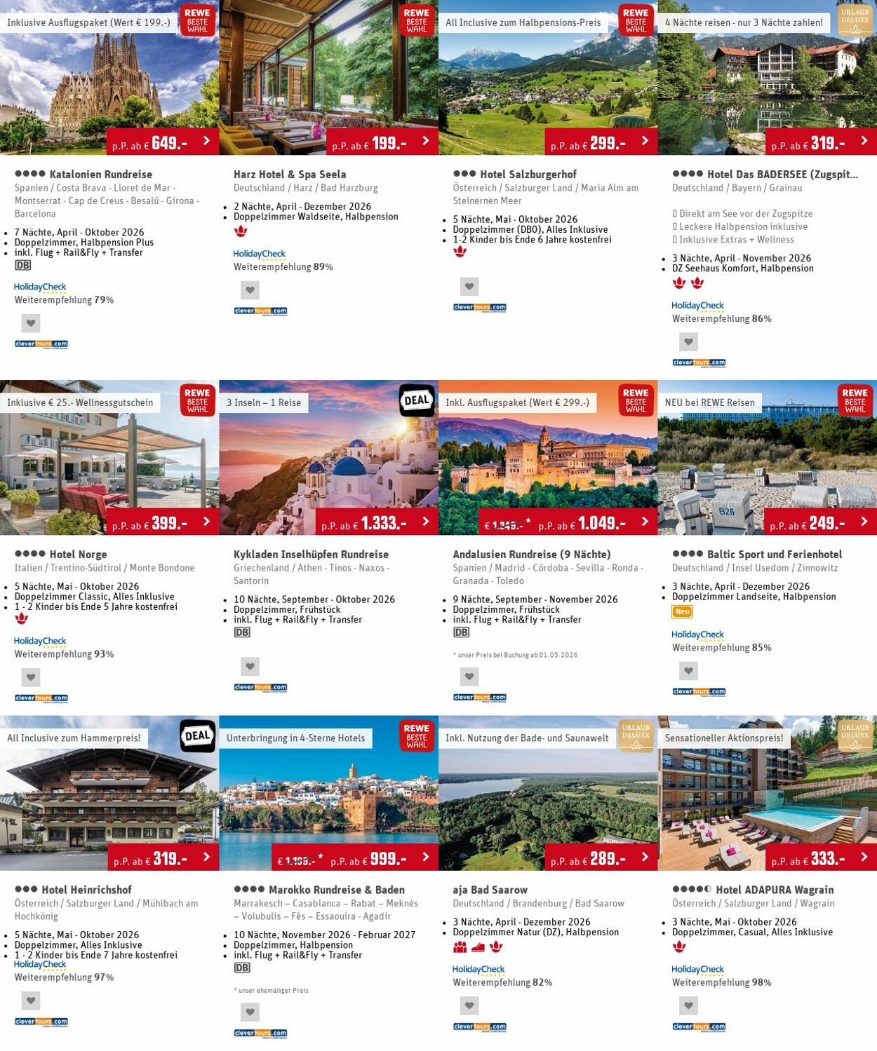 Prospekt Rewe - REWE Reise-Angebote der Woche | REWE Reisen 6 Apr, 2026 - 15 Apr, 2026