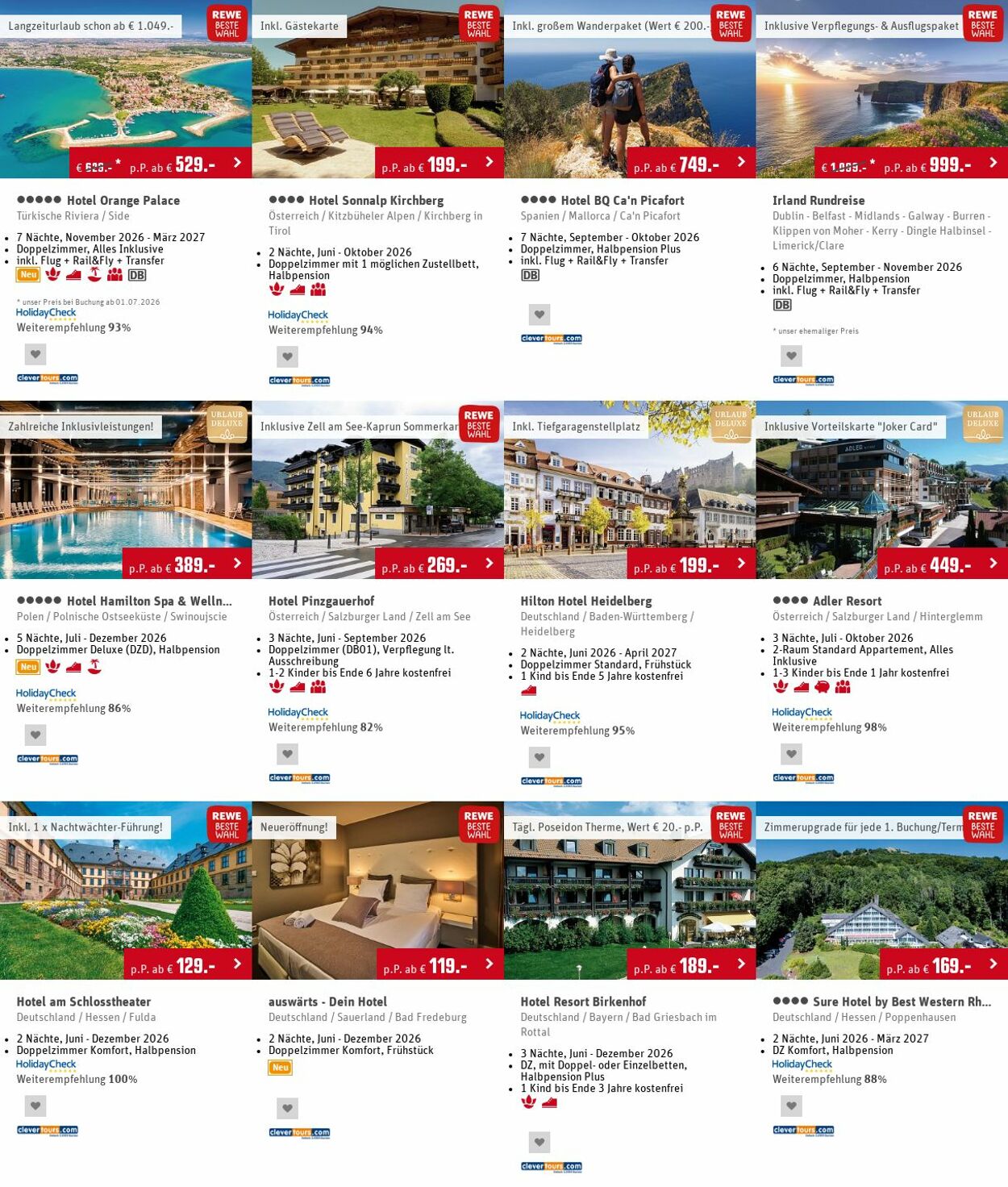 Prospekt Rewe - REWE Reise-Angebote der Woche | REWE Reisen 22 Jun, 2026 - 1 Jul, 2026