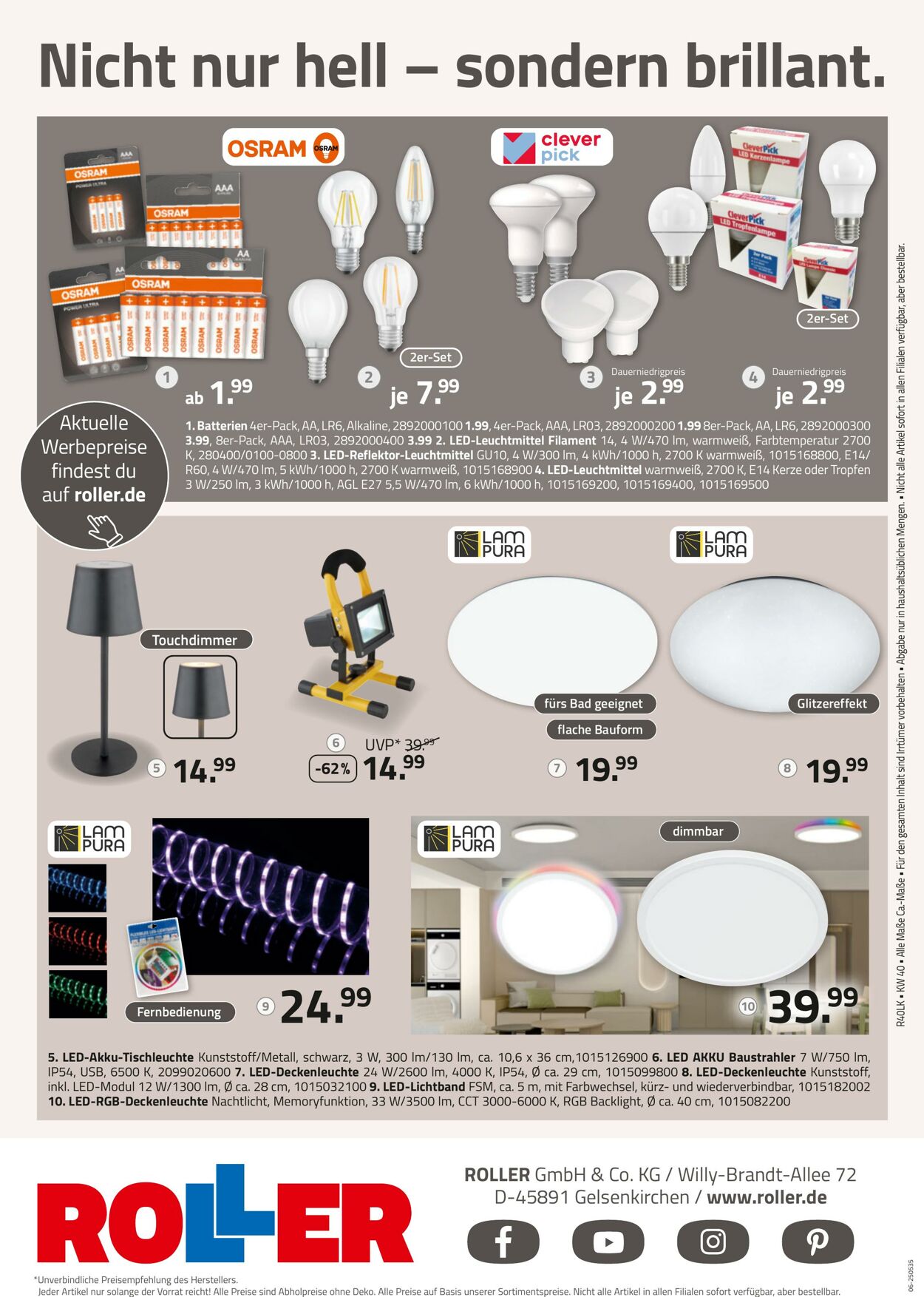 Prospekt Roller 28.09.2024 - 31.01.2025