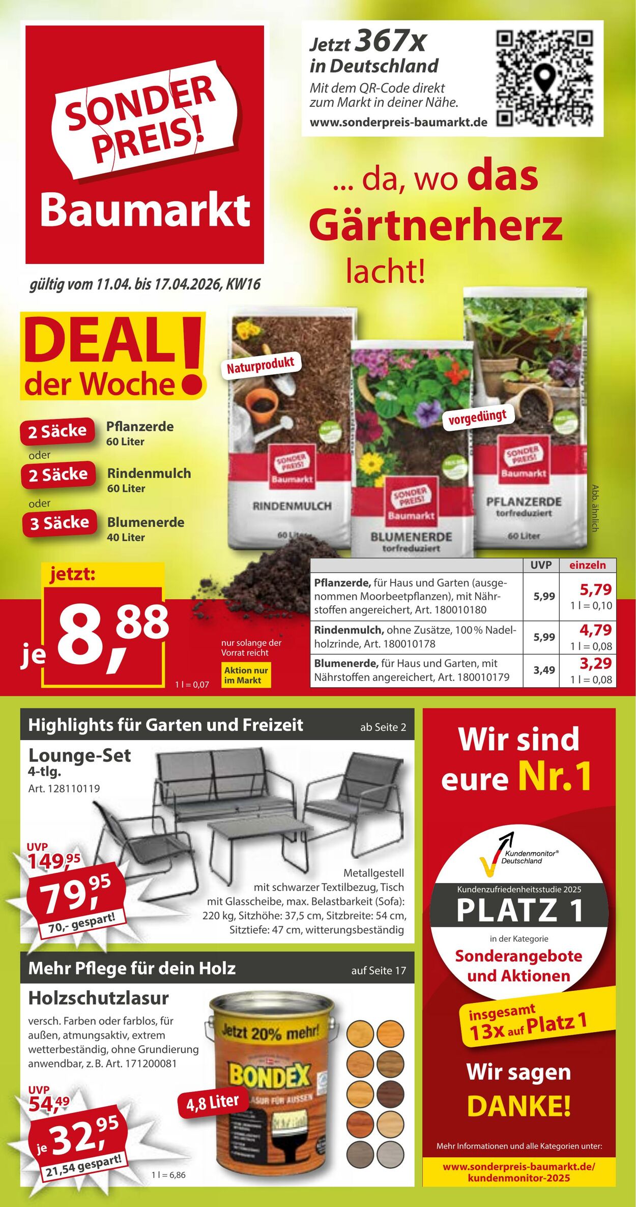 Prospekt Sonderpreis Baumarkt 04.04.2026 - 18.04.2026