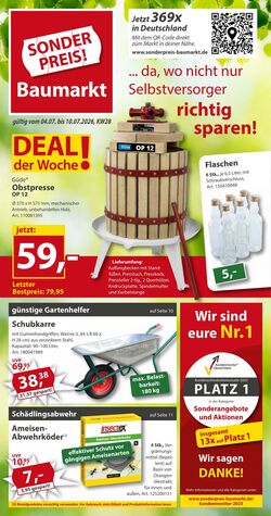 Prospekt Sonderpreis Baumarkt 27.06.2026 - 11.07.2026