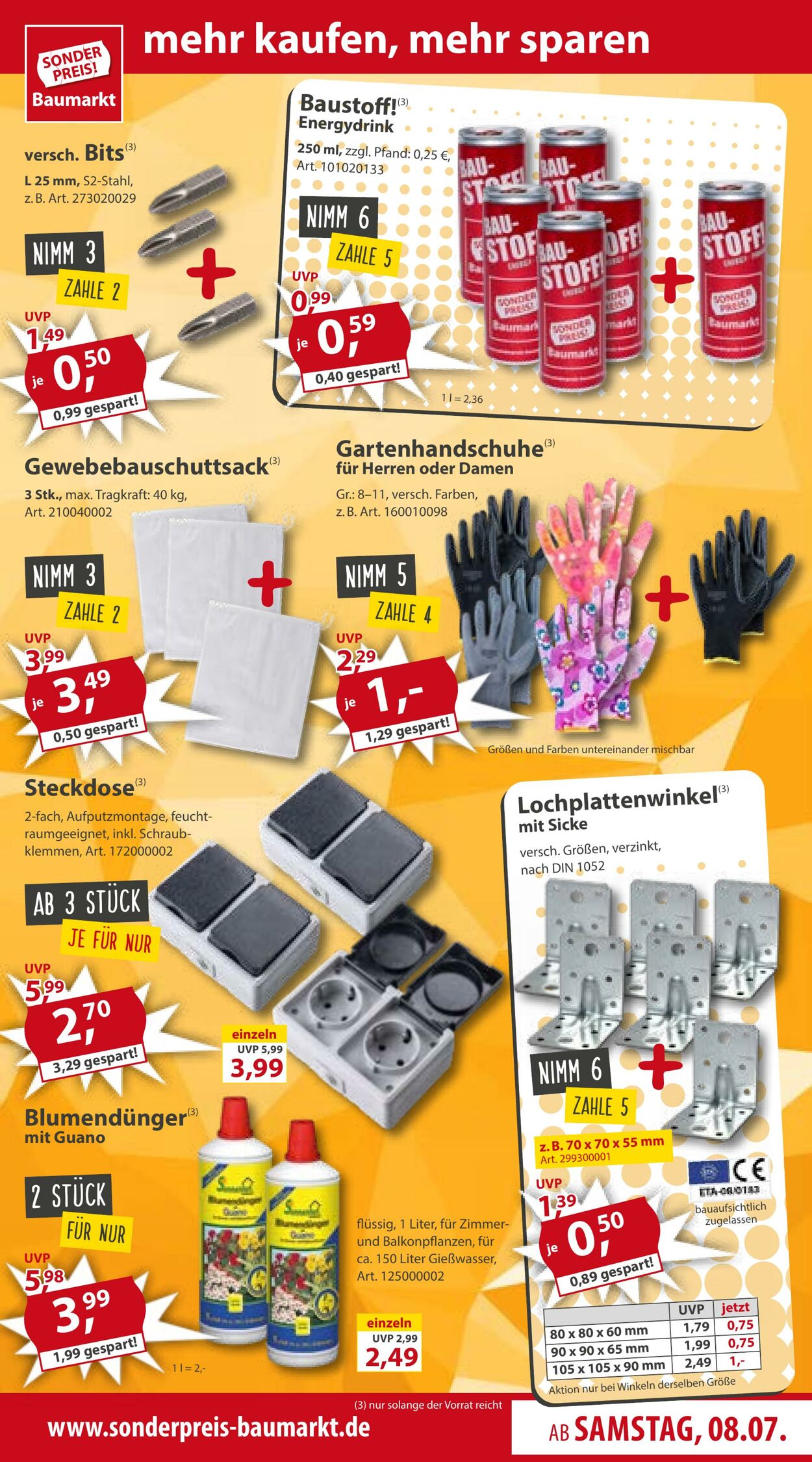 Prospekt Sonderpreis Baumarkt 08.07.2023 - 14.07.2023