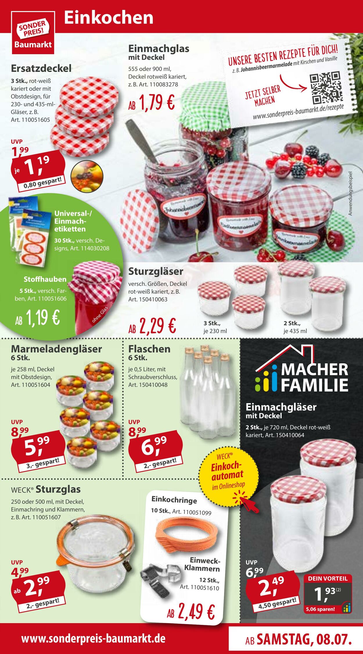 Prospekt Sonderpreis Baumarkt 08.07.2023 - 14.07.2023