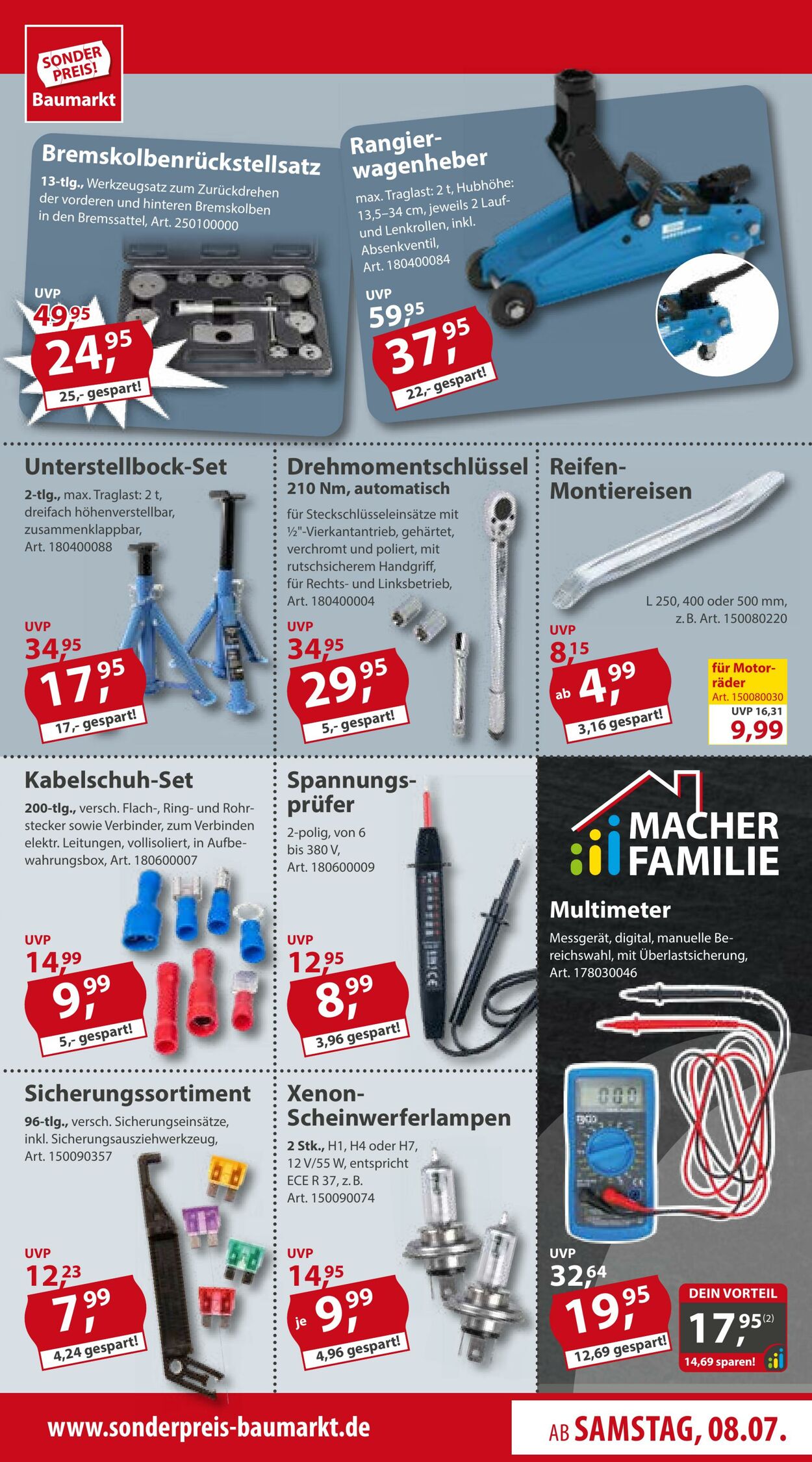 Prospekt Sonderpreis Baumarkt 08.07.2023 - 14.07.2023