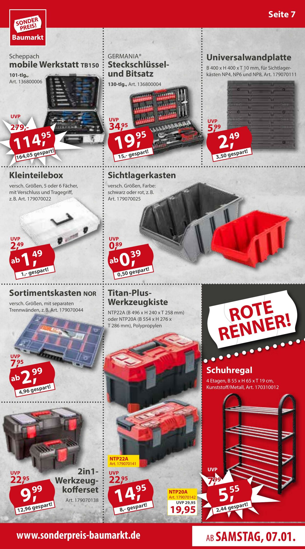 Prospekt Sonderpreis Baumarkt 07.01.2023 - 13.01.2023