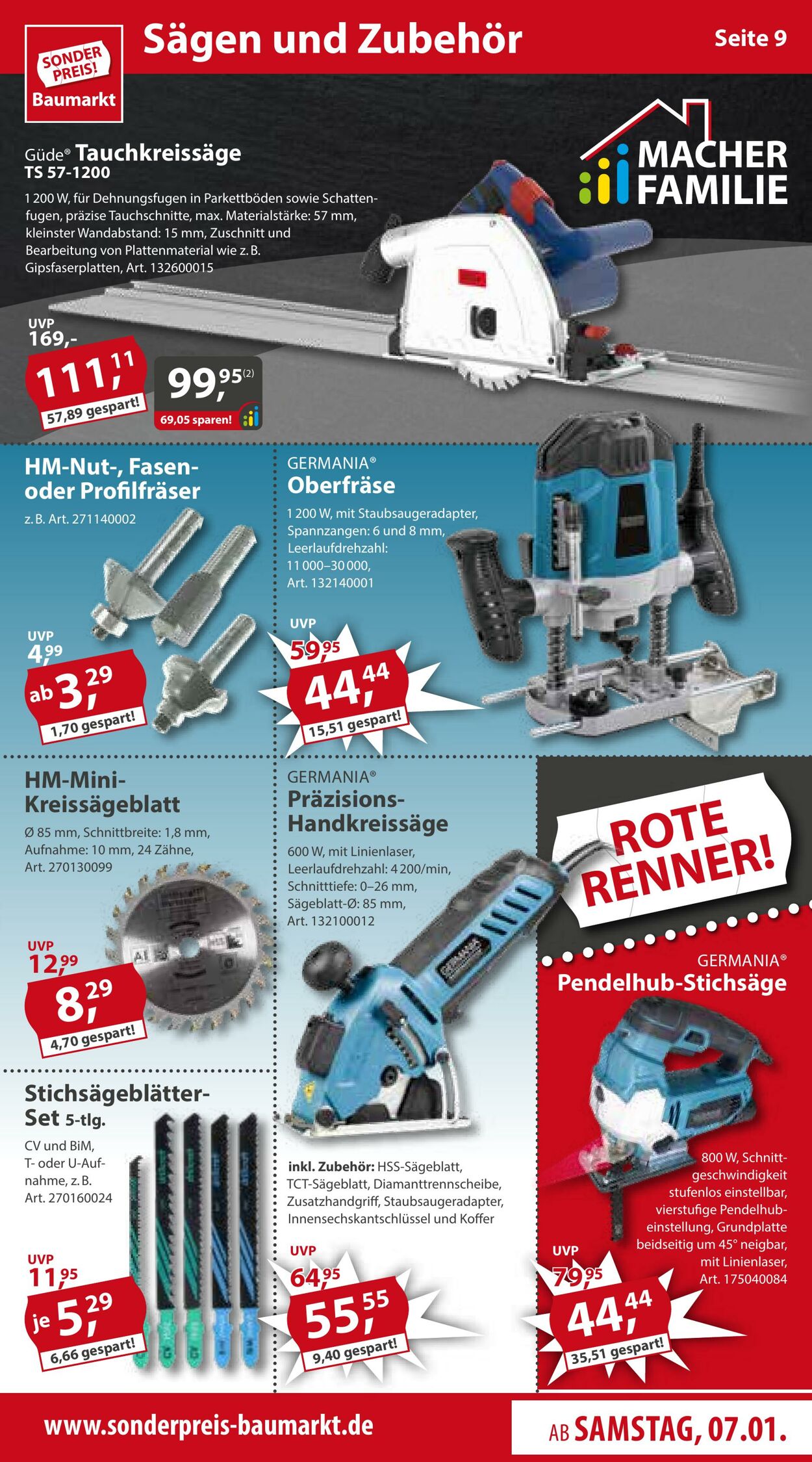 Prospekt Sonderpreis Baumarkt 07.01.2023 - 13.01.2023