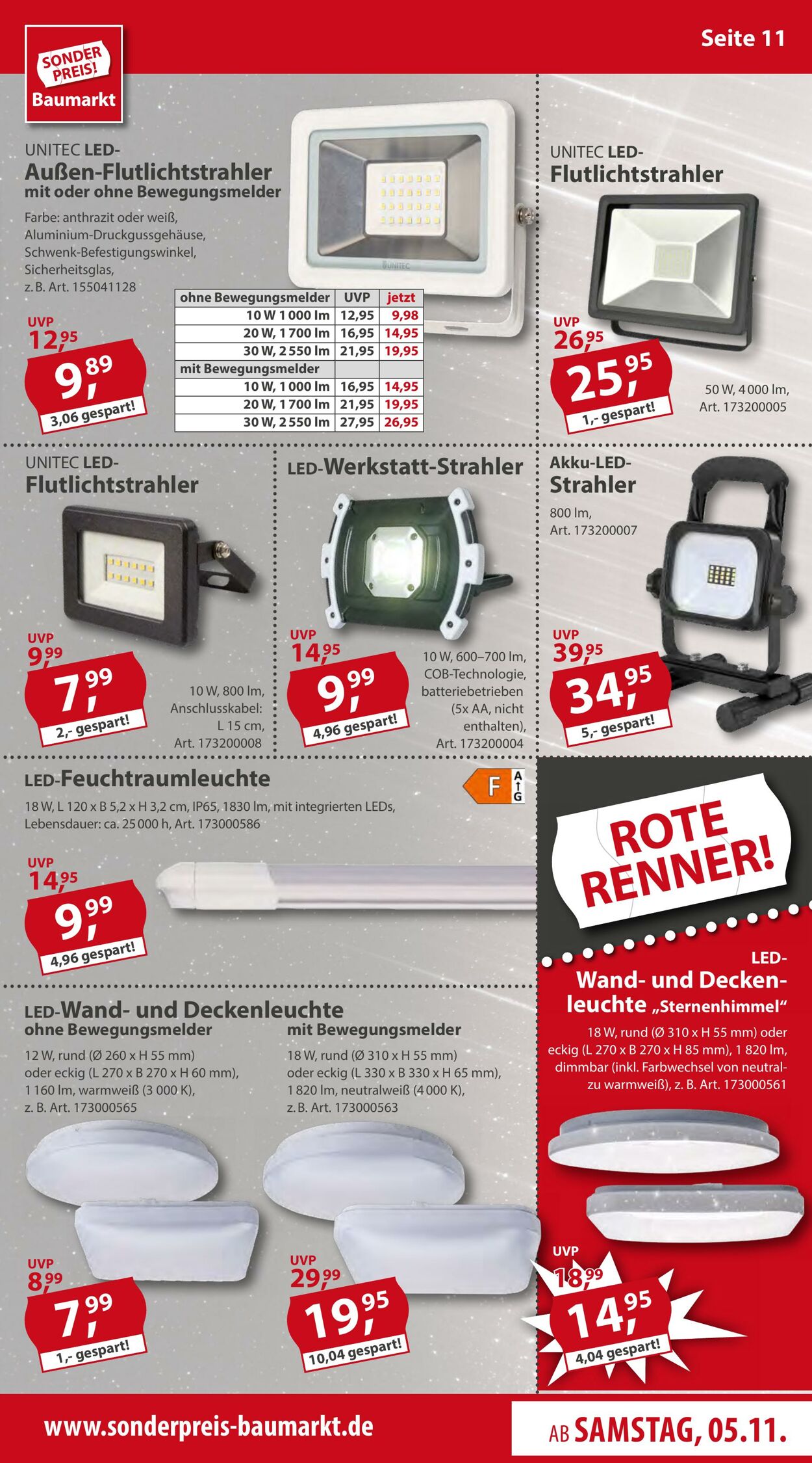 Prospekt Sonderpreis Baumarkt 05.11.2022 - 11.11.2022