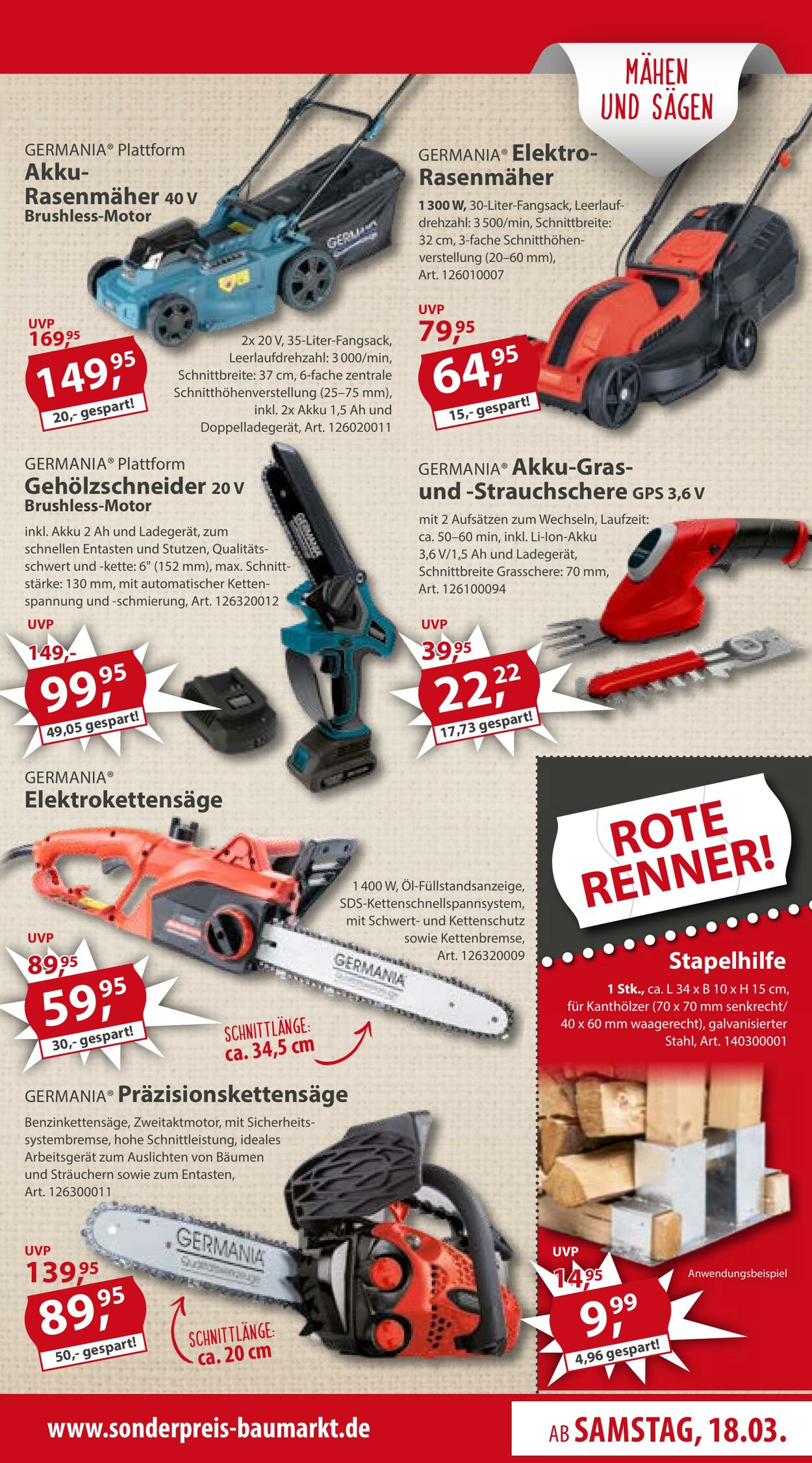 Prospekt Sonderpreis Baumarkt 18.03.2023 - 24.03.2023