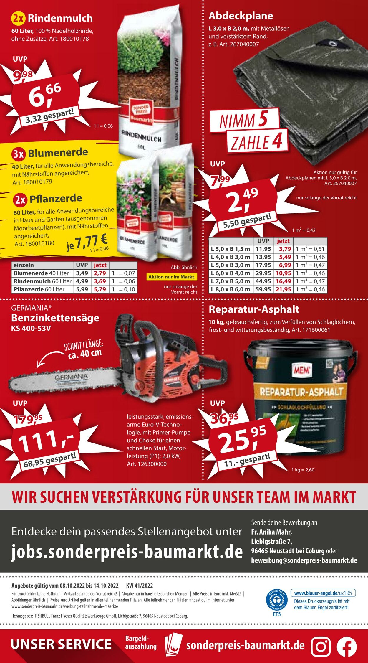 Prospekt Sonderpreis Baumarkt 08.10.2022 - 14.10.2022