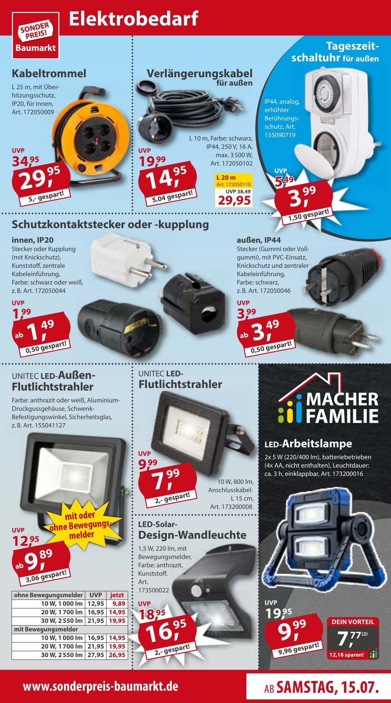 Prospekt Sonderpreis Baumarkt 15.07.2023 - 21.07.2023