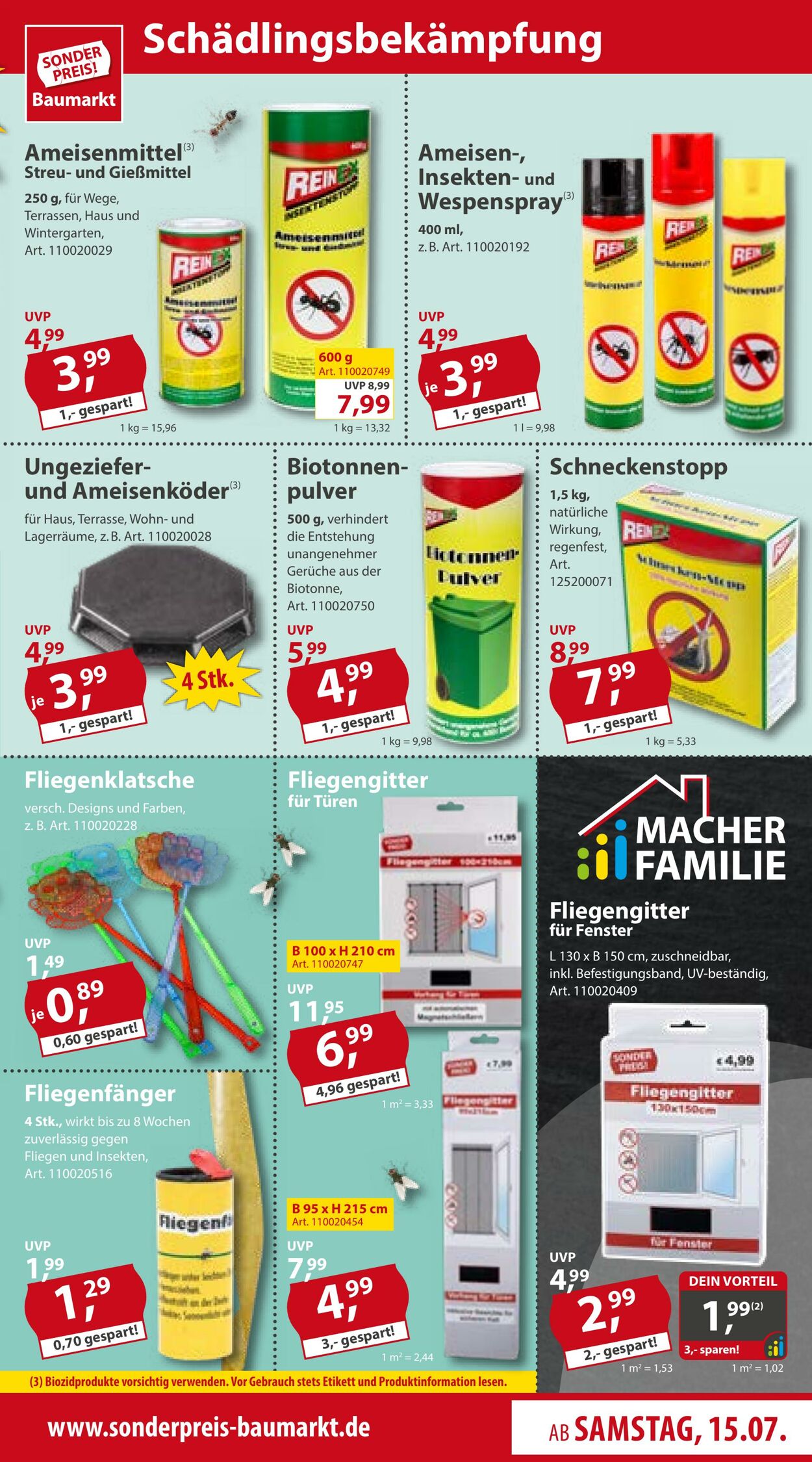 Prospekt Sonderpreis Baumarkt 15.07.2023 - 21.07.2023