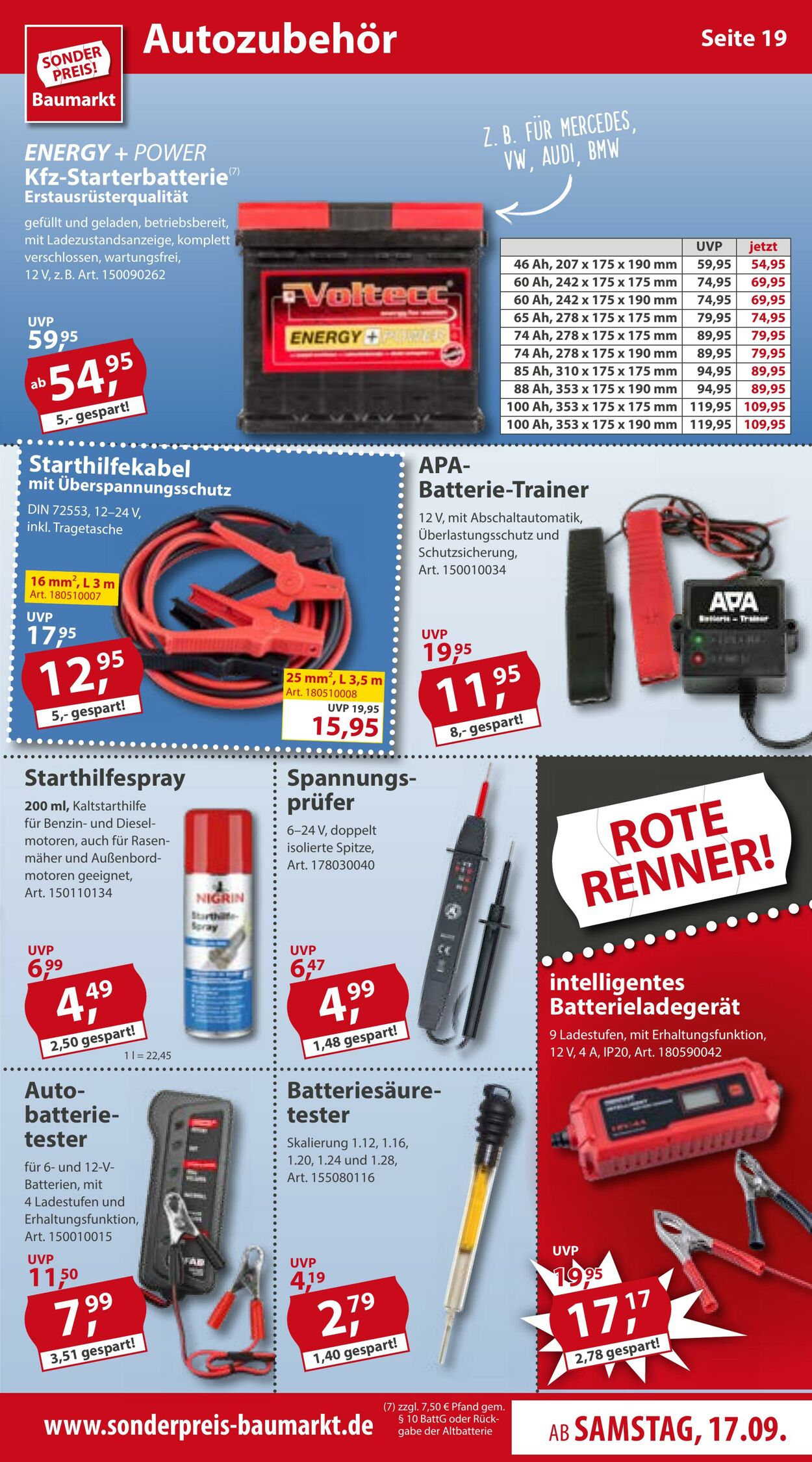 Prospekt Sonderpreis Baumarkt 17.09.2022 - 23.09.2022