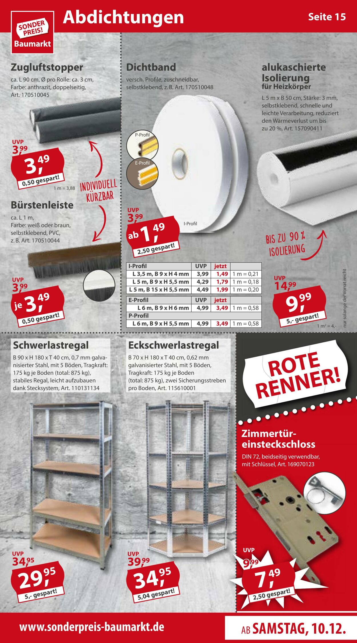 Prospekt Sonderpreis Baumarkt 10.12.2022 - 16.12.2022