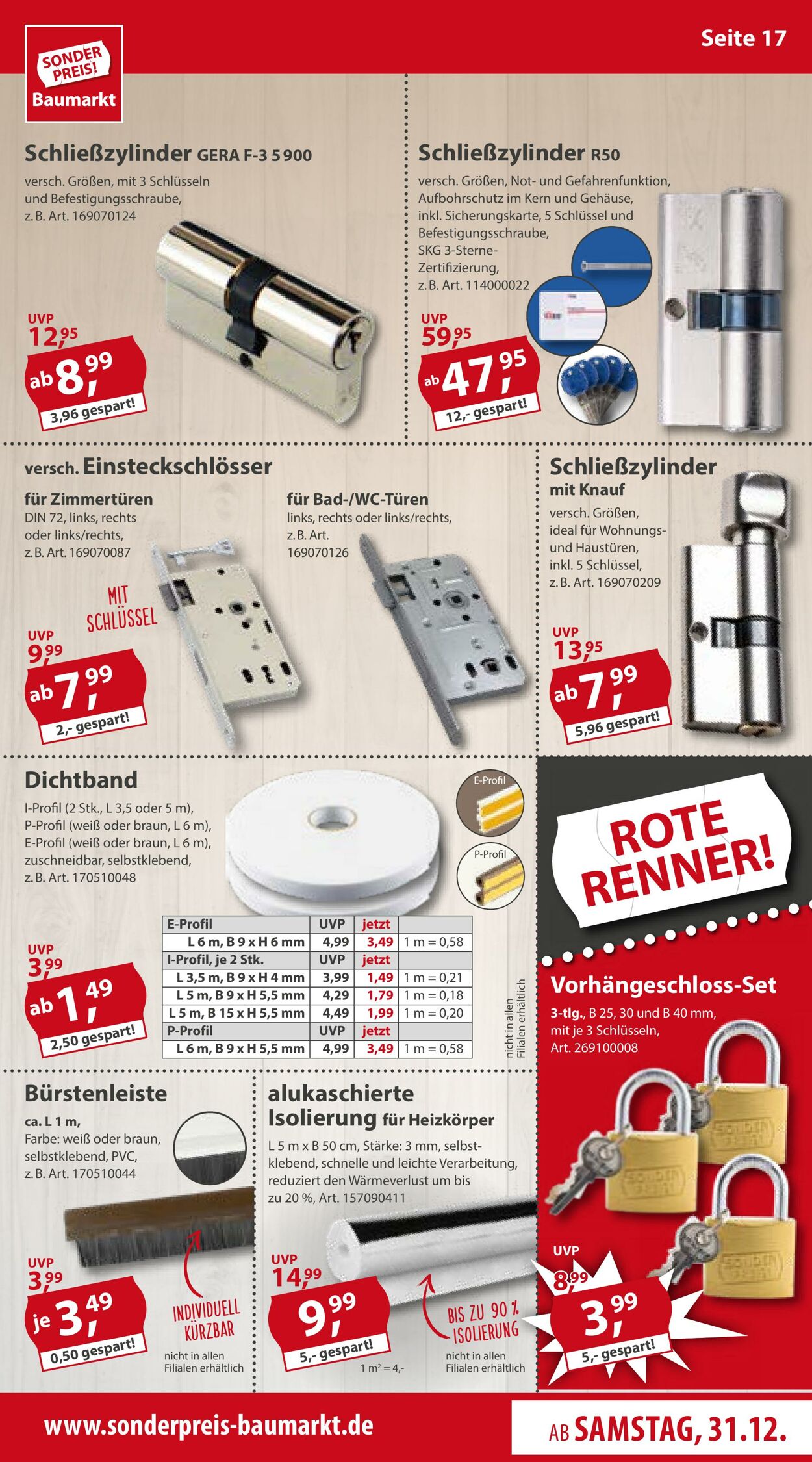 Prospekt Sonderpreis Baumarkt 31.12.2022 - 06.01.2023