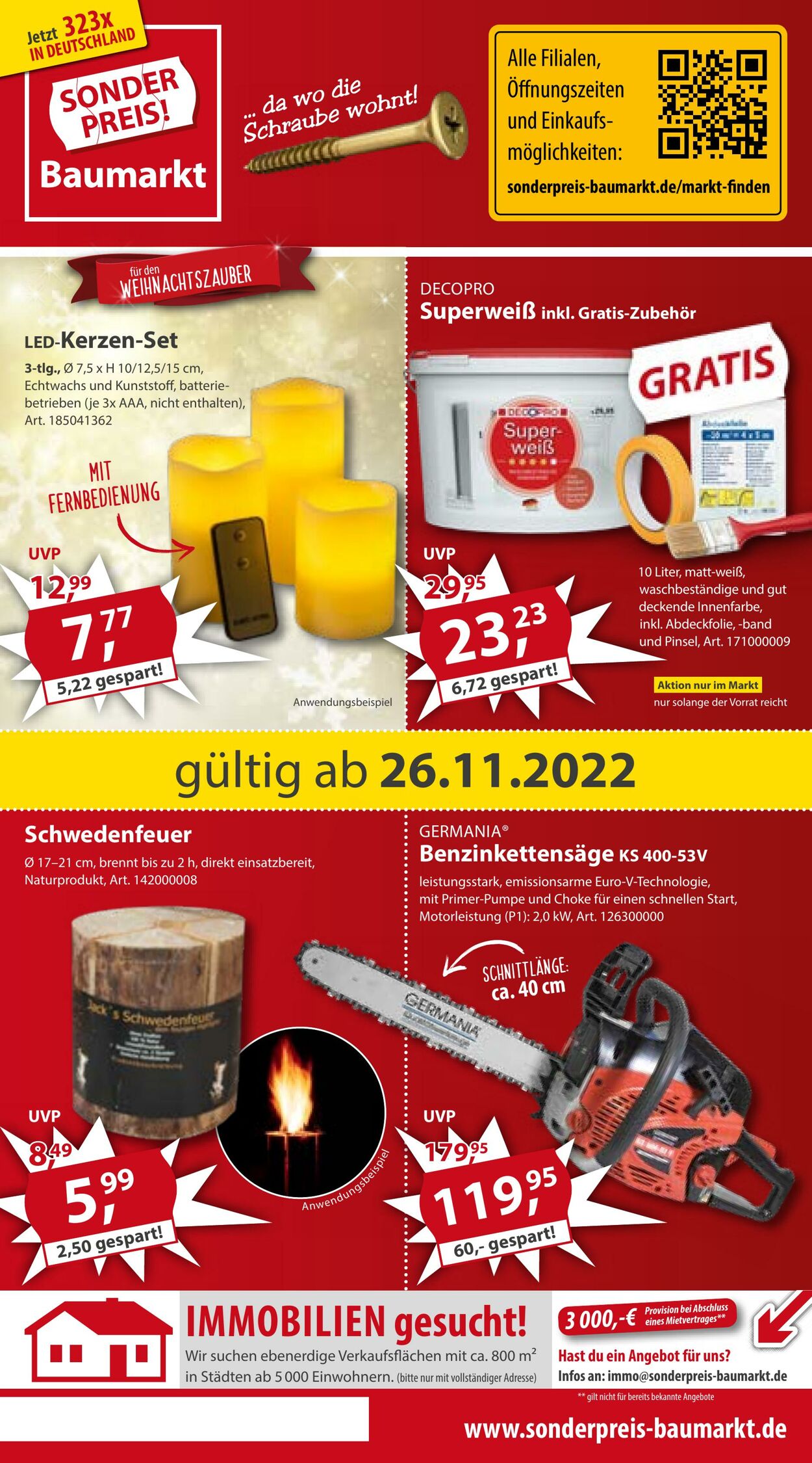 Prospekt Sonderpreis Baumarkt 26.11.2022 - 02.12.2022