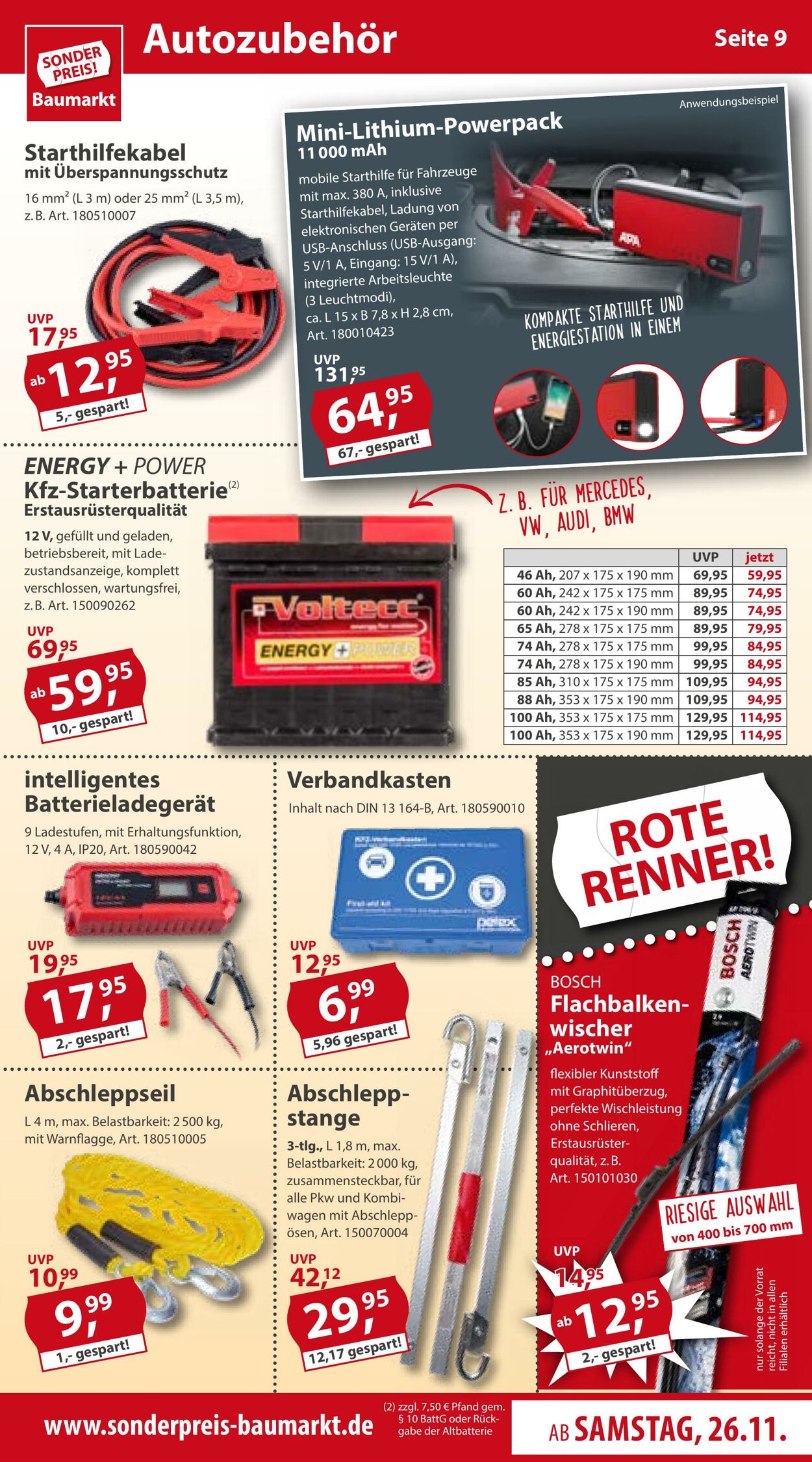 Prospekt Sonderpreis Baumarkt 26.11.2022 - 02.12.2022