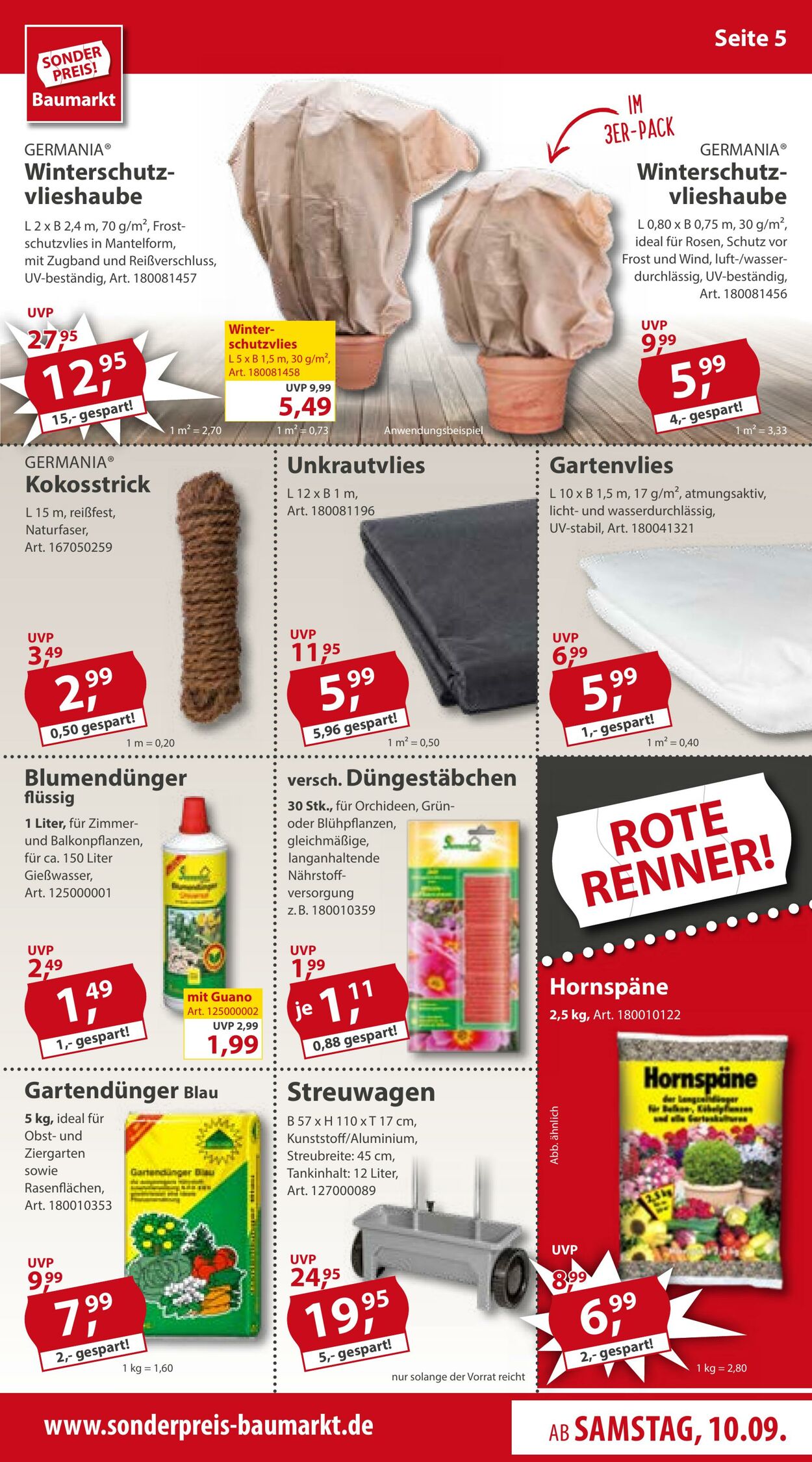 Prospekt Sonderpreis Baumarkt 10.09.2022 - 16.09.2022