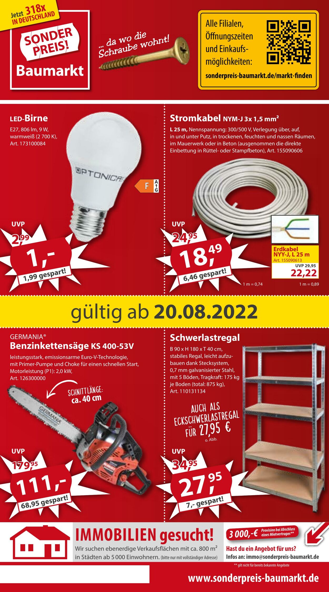 Prospekt Sonderpreis Baumarkt 20.08.2022 - 26.08.2022