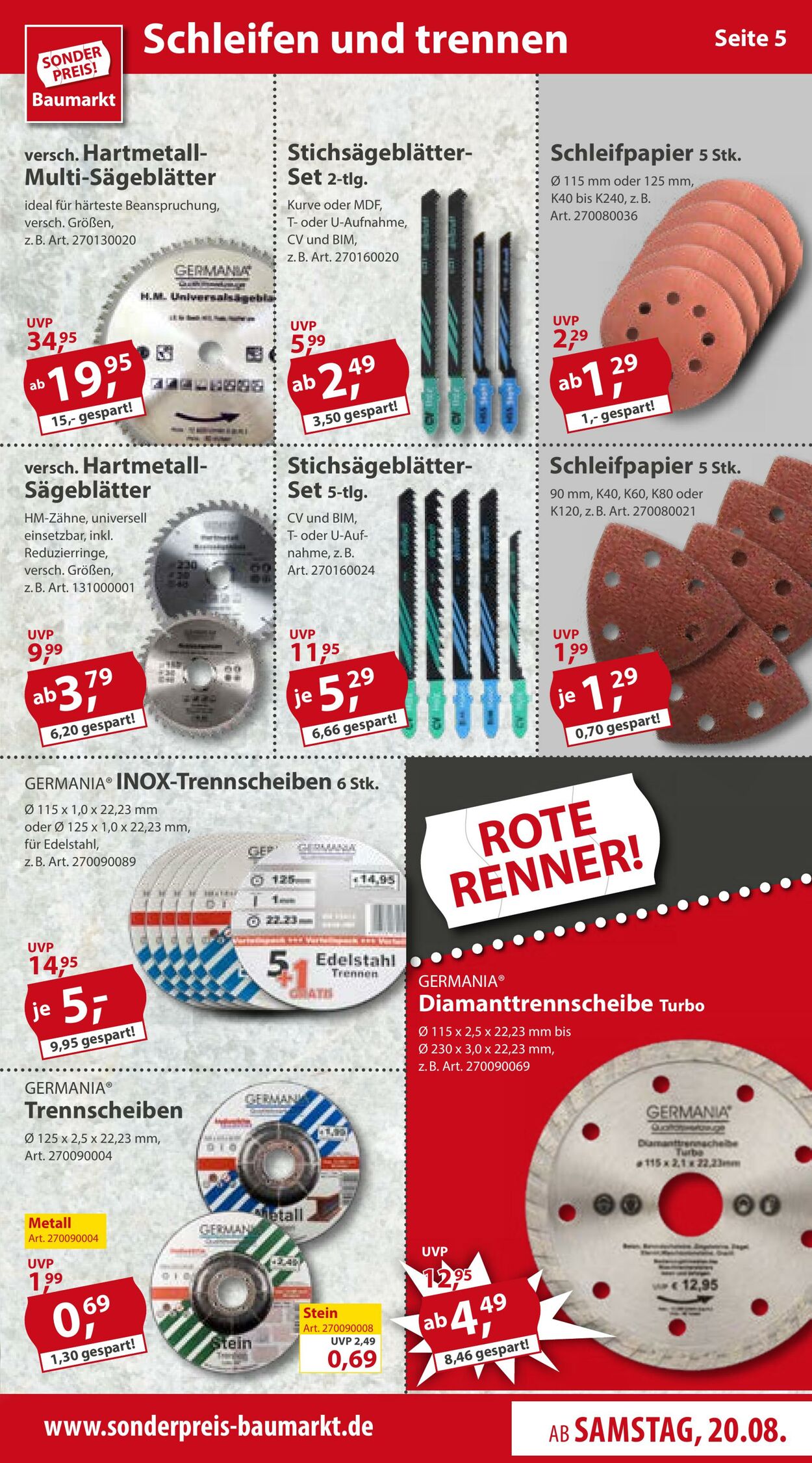 Prospekt Sonderpreis Baumarkt 20.08.2022 - 26.08.2022