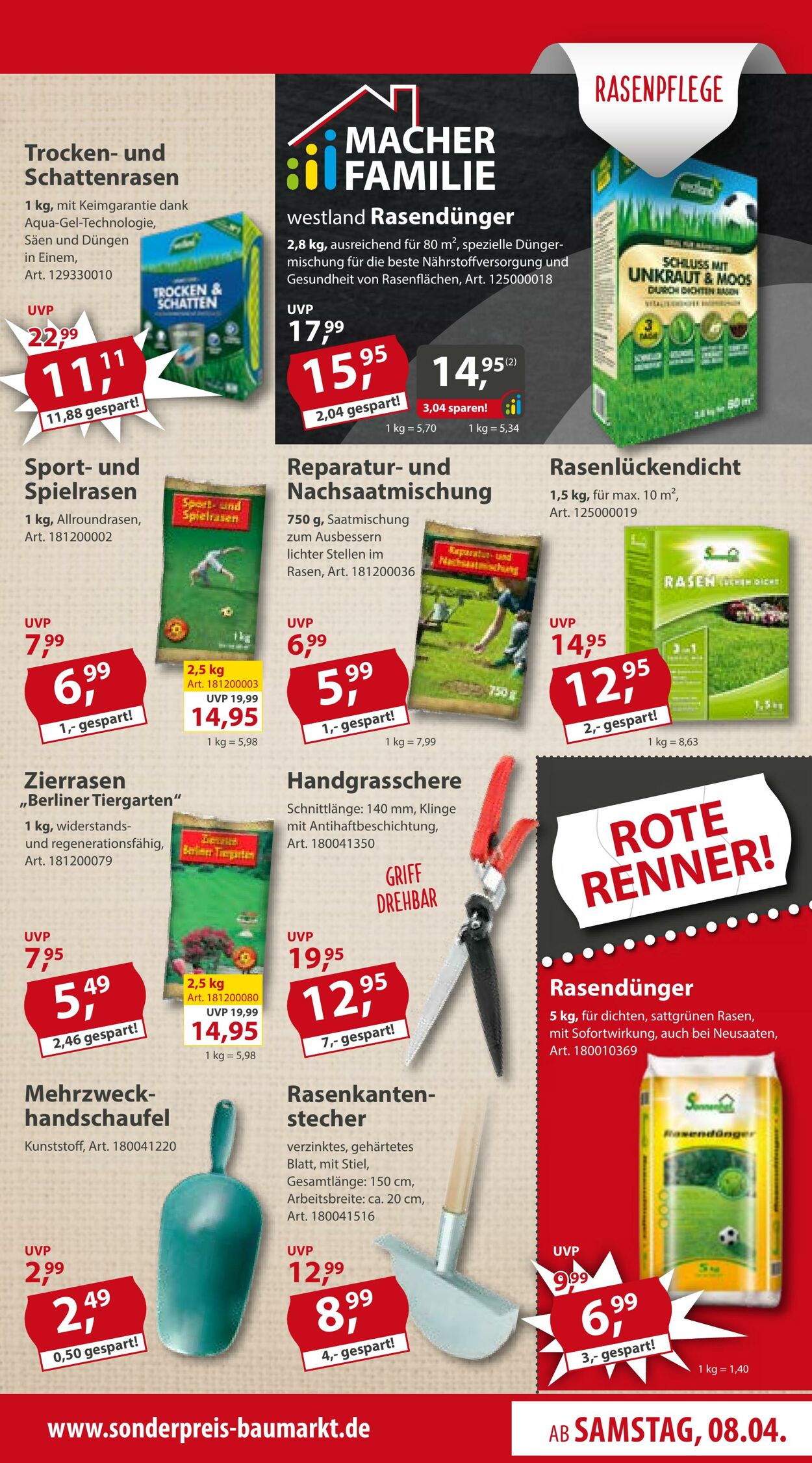 Prospekt Sonderpreis Baumarkt 08.04.2023 - 14.04.2023