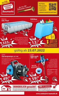 Prospekt Sonderpreis Baumarkt 23.07.2022 - 29.07.2022