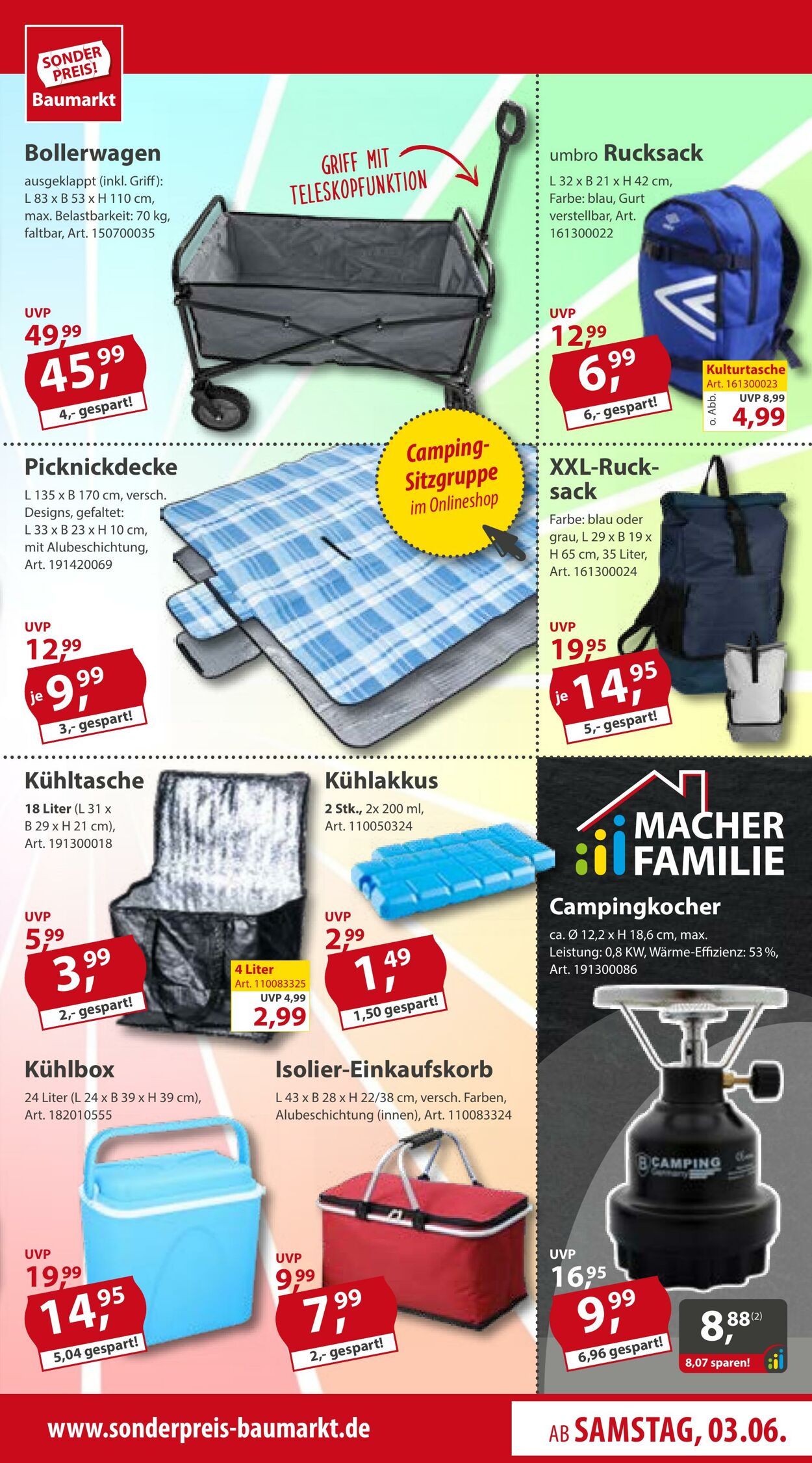 Prospekt Sonderpreis Baumarkt 03.06.2023 - 09.06.2023