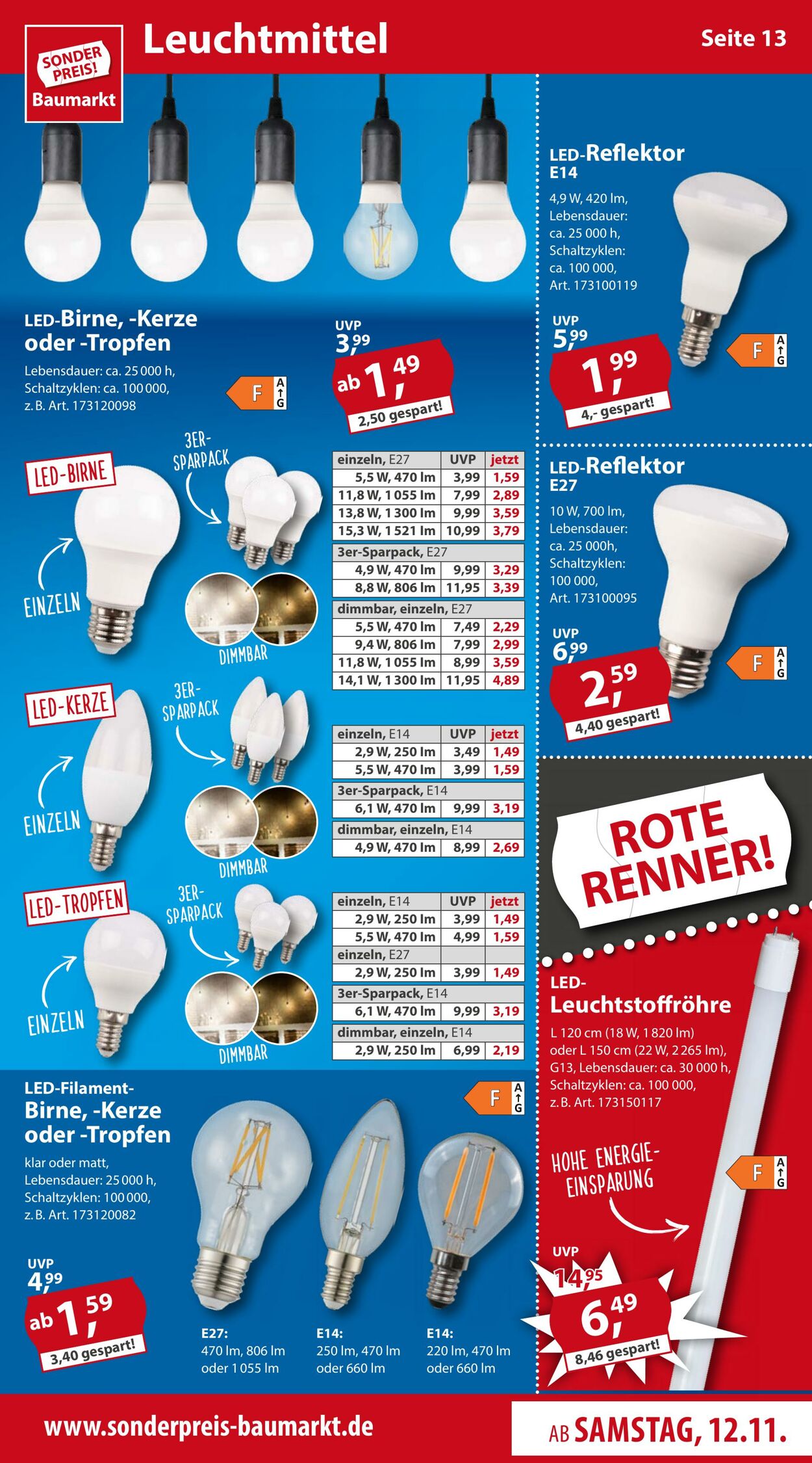 Prospekt Sonderpreis Baumarkt 12.11.2022 - 18.11.2022