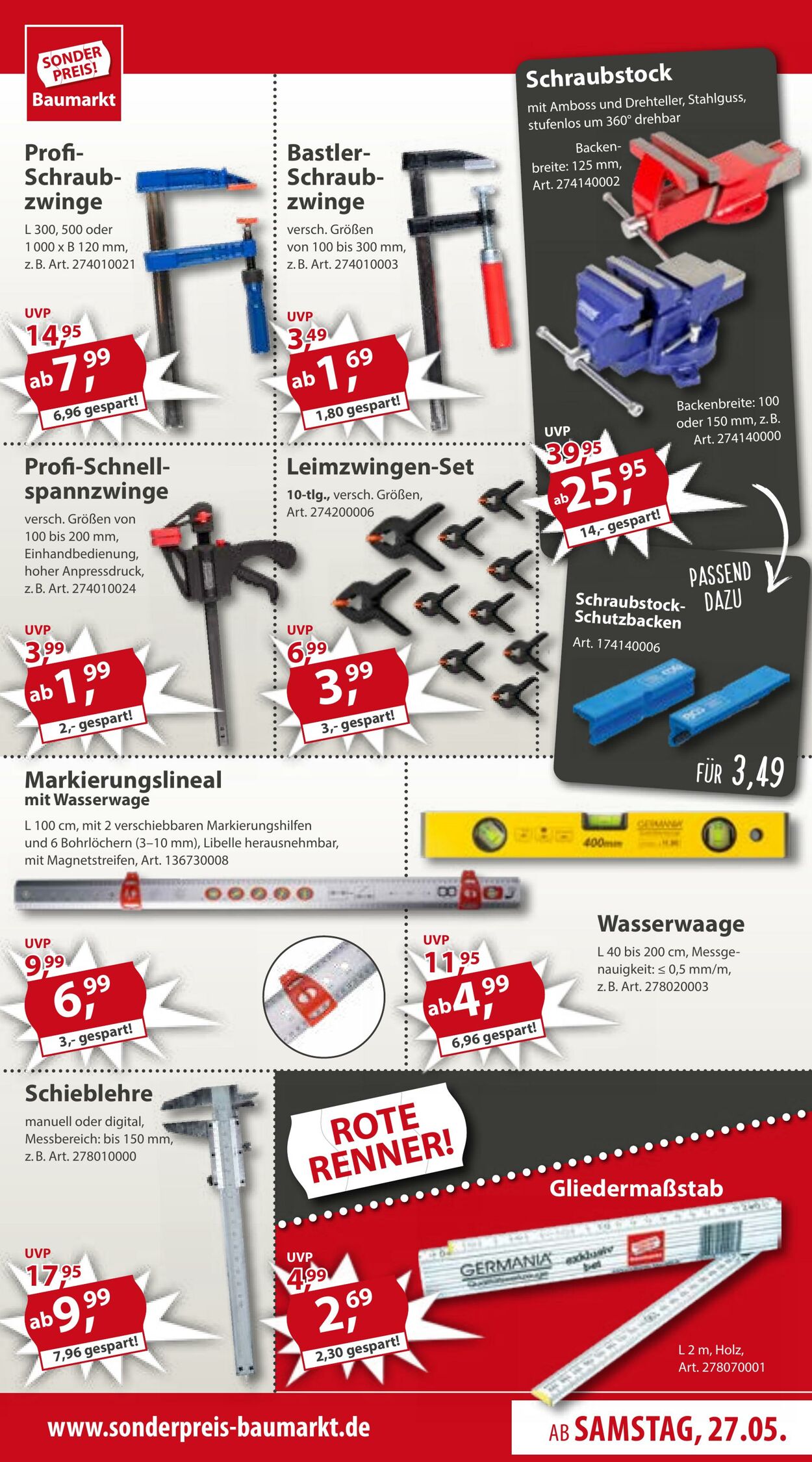 Prospekt Sonderpreis Baumarkt 27.05.2023 - 02.06.2023