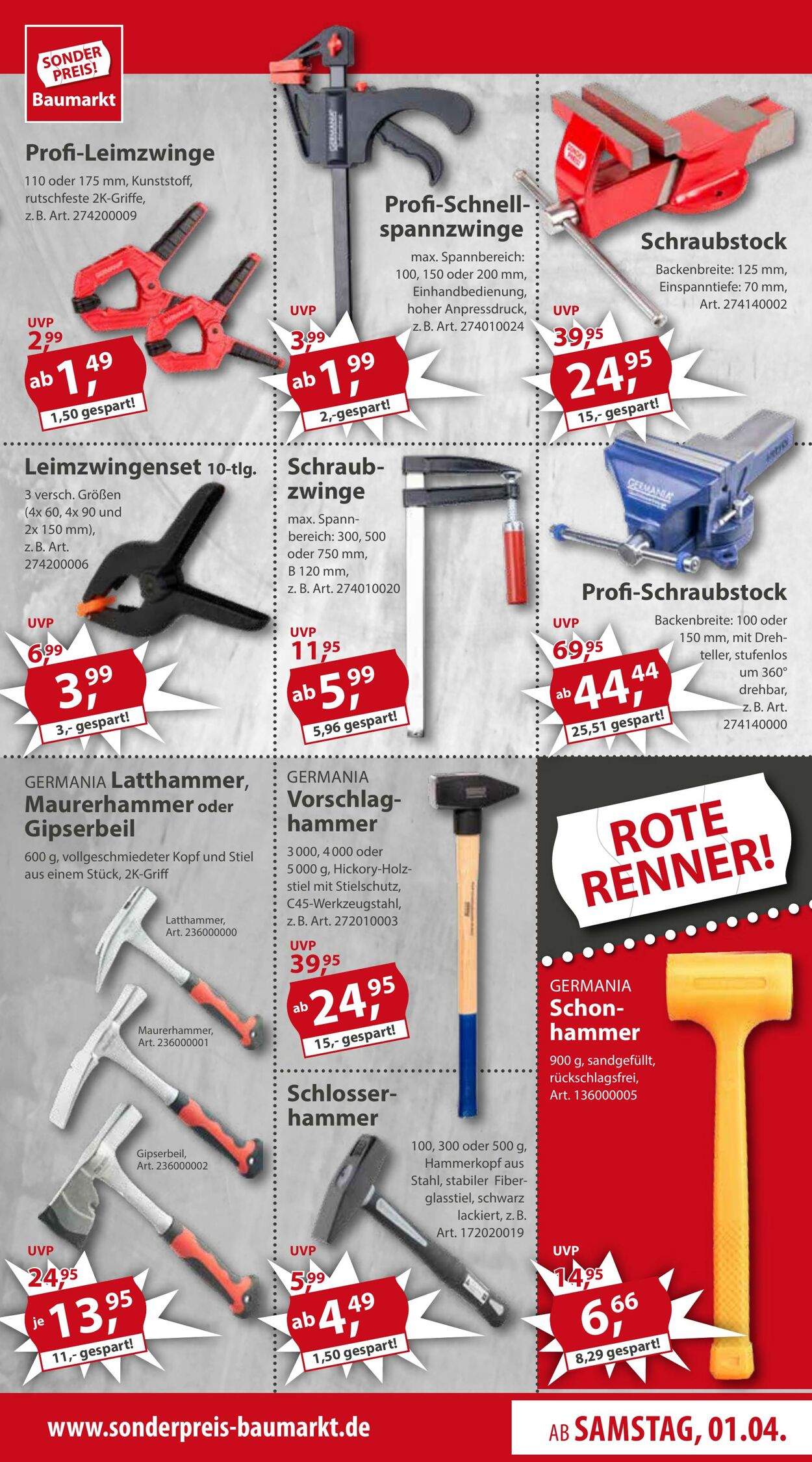 Prospekt Sonderpreis Baumarkt 01.04.2023 - 07.04.2023