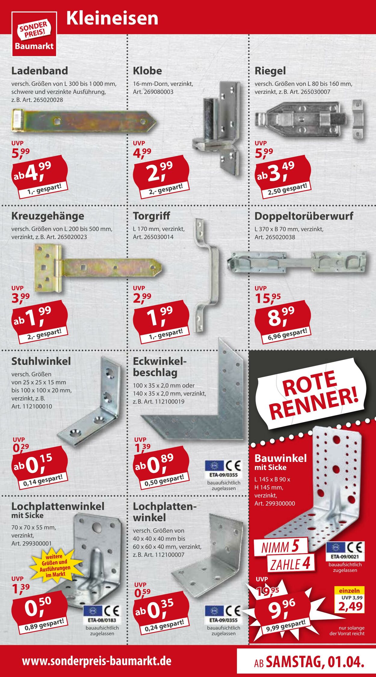 Prospekt Sonderpreis Baumarkt 01.04.2023 - 07.04.2023