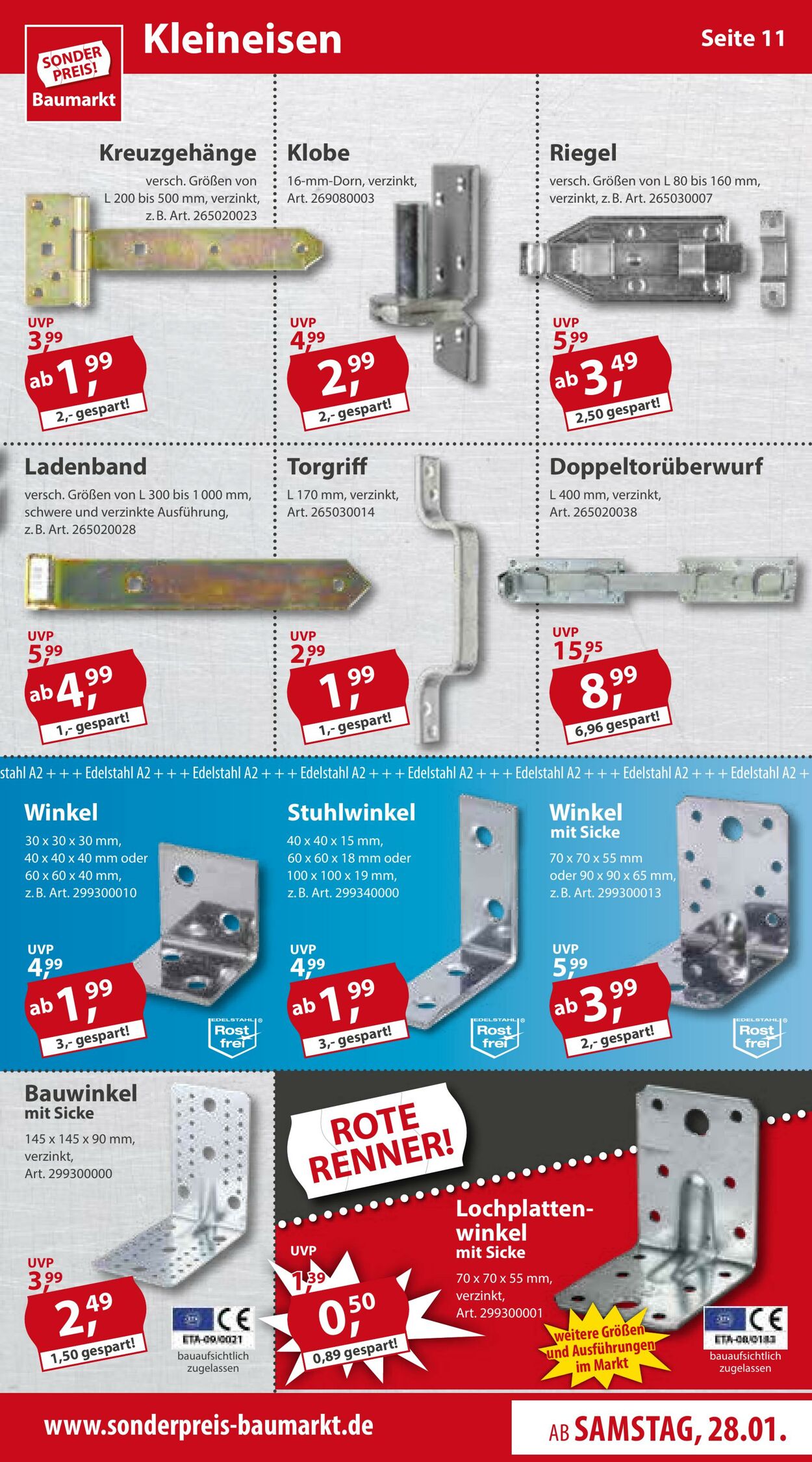 Prospekt Sonderpreis Baumarkt 28.01.2023 - 03.02.2023