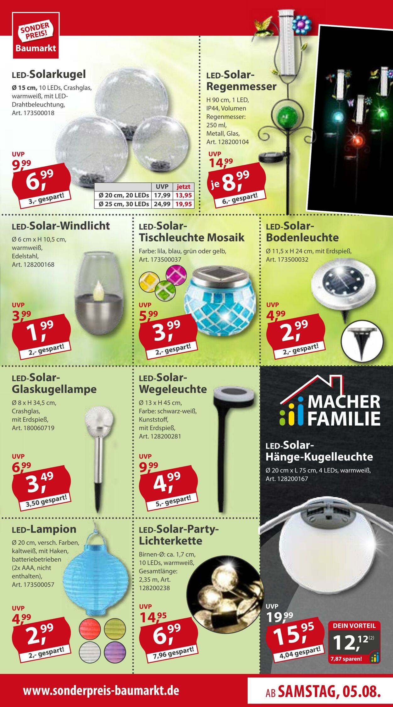 Prospekt Sonderpreis Baumarkt 05.08.2023 - 11.08.2023